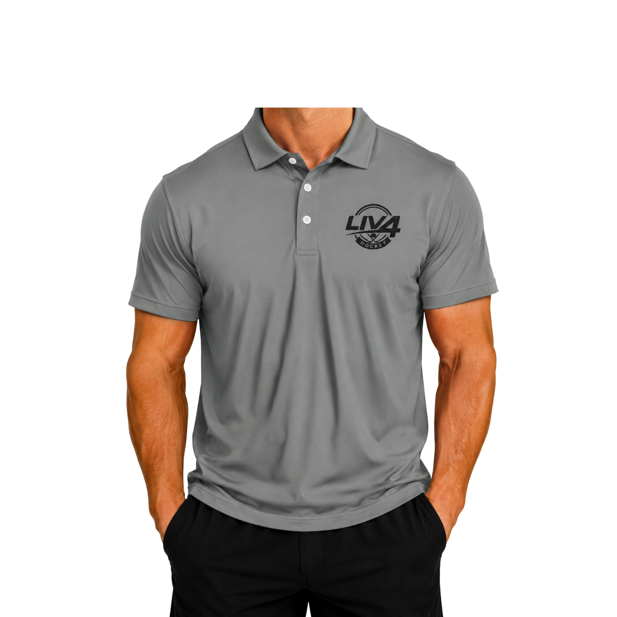 LIV 4 Hockey Embroidered Men's Performance Polo | Lightweight UPF 50