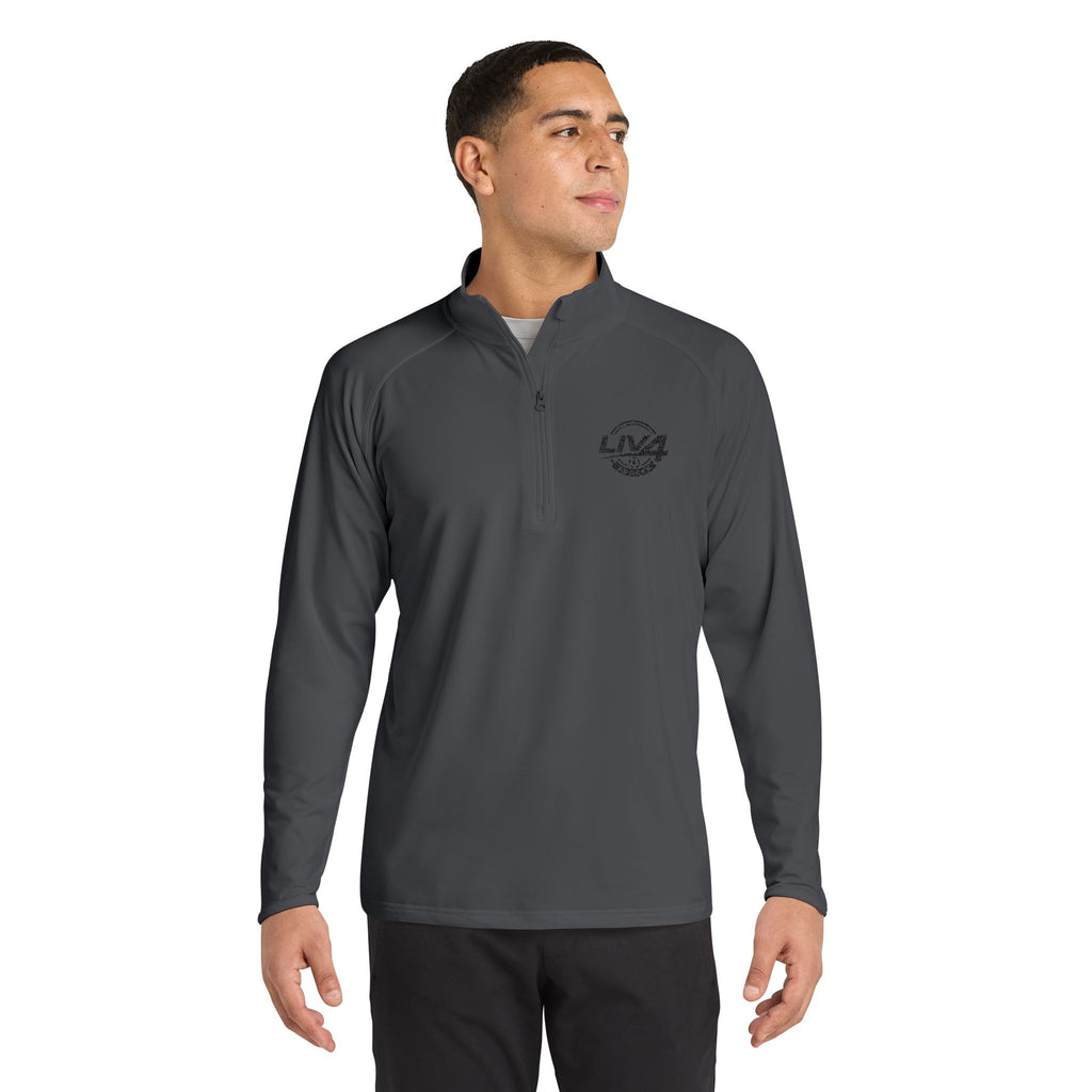 LIV 4 Soccer Embroidered Men's Performance Lightweight Quarter-Zip | Moisture Wicking