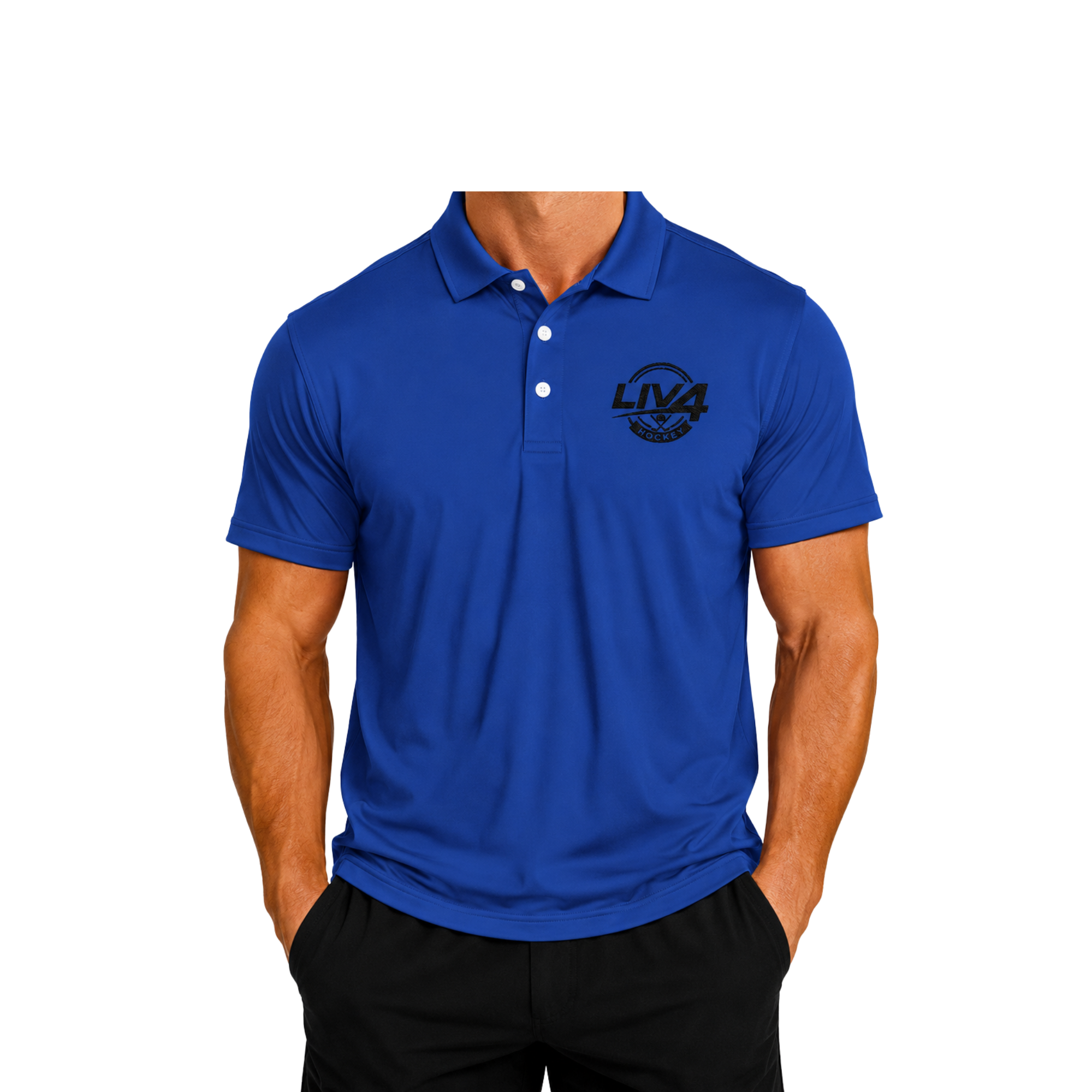 LIV 4 Hockey Embroidered Men's Performance Polo | Lightweight UPF 50