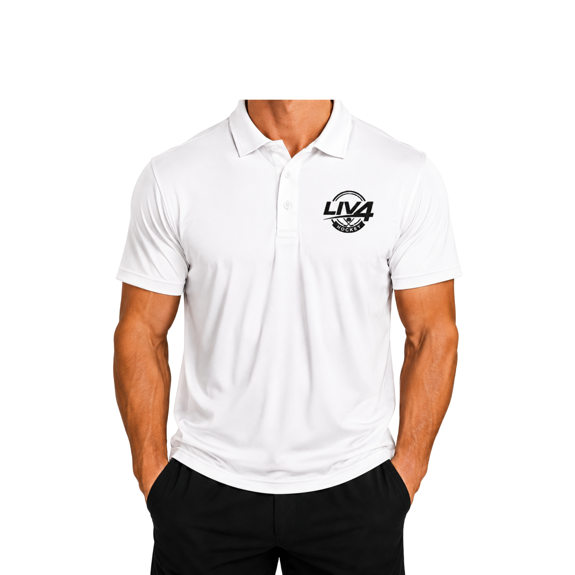 LIV 4 Hockey Embroidered Men's Performance Polo | Lightweight UPF 50