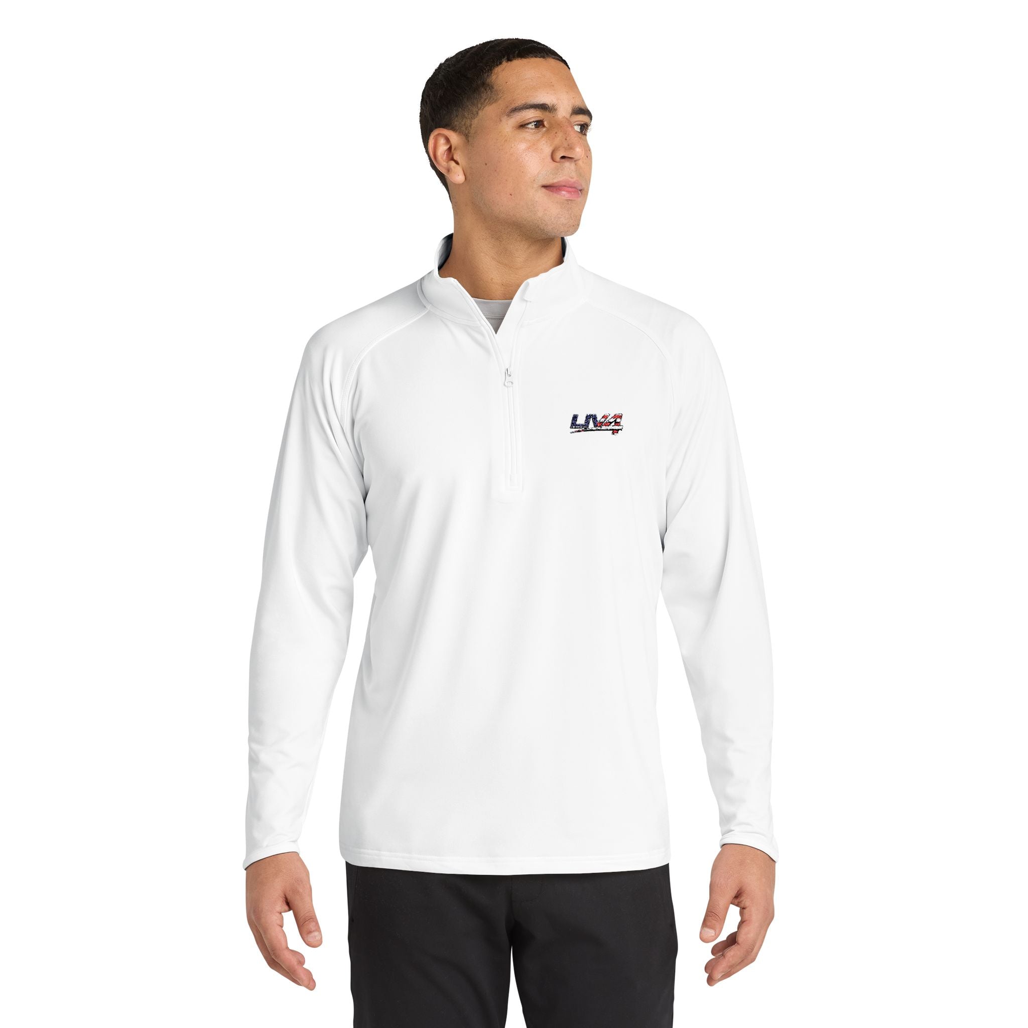 LIV 4 Embroidered Patriotic Unisex Premium Quarter-Zip | Moisture Wicking