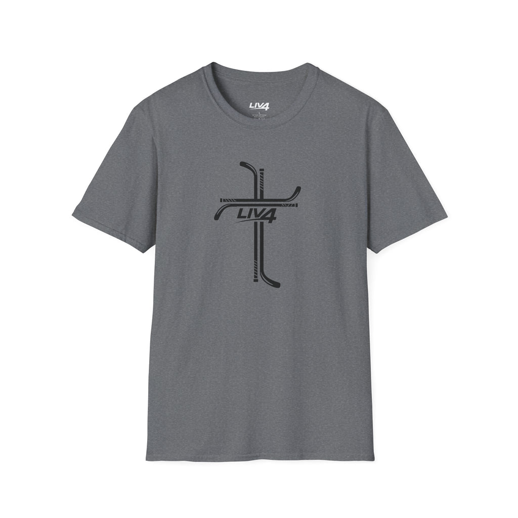 LIV 4 Hockey Cross Unisex Lightweight T-Shirt | Black Letter