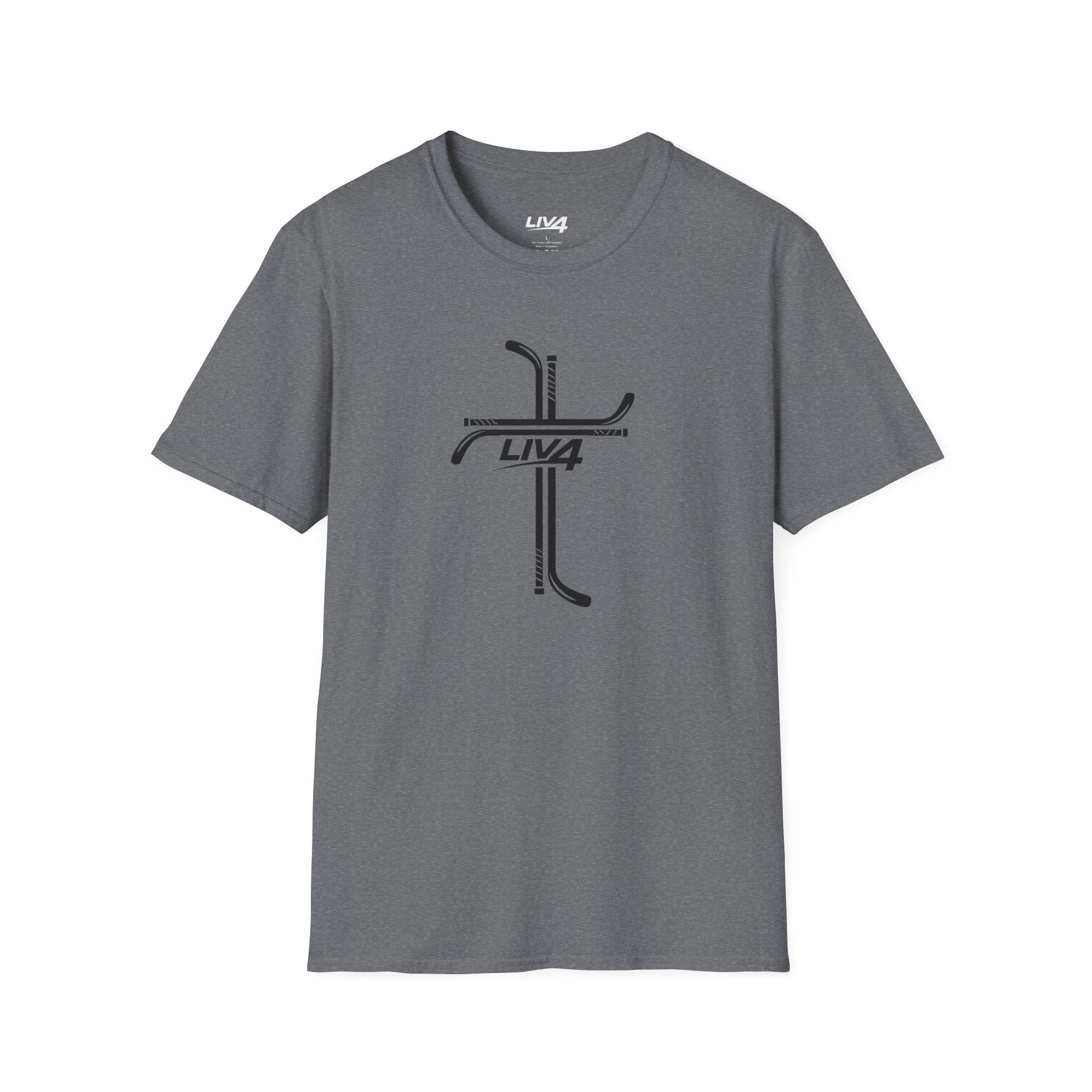 LIV 4 Hockey Cross Unisex Lightweight T-Shirt | Black Letter