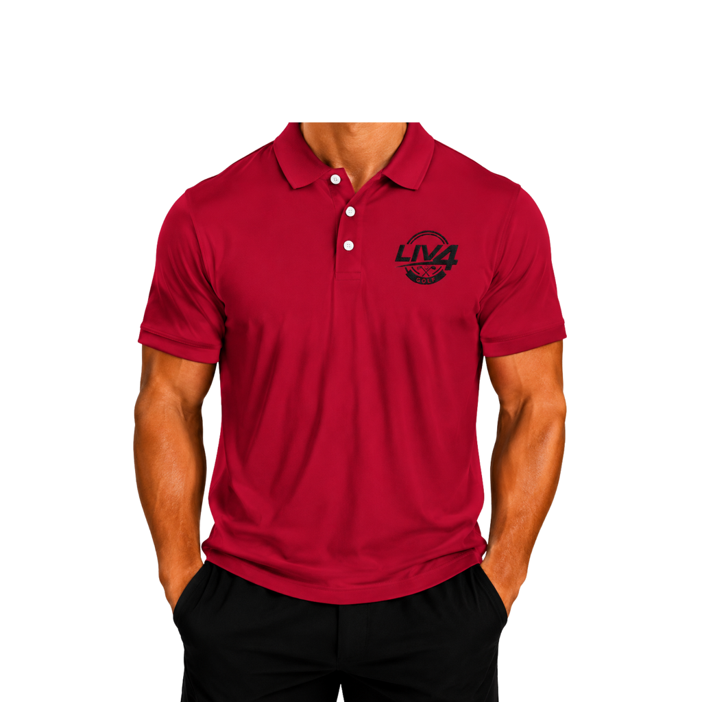 LIV 4 Golfing Embroidered Men's Performance Polo | Lightweight UPF 50