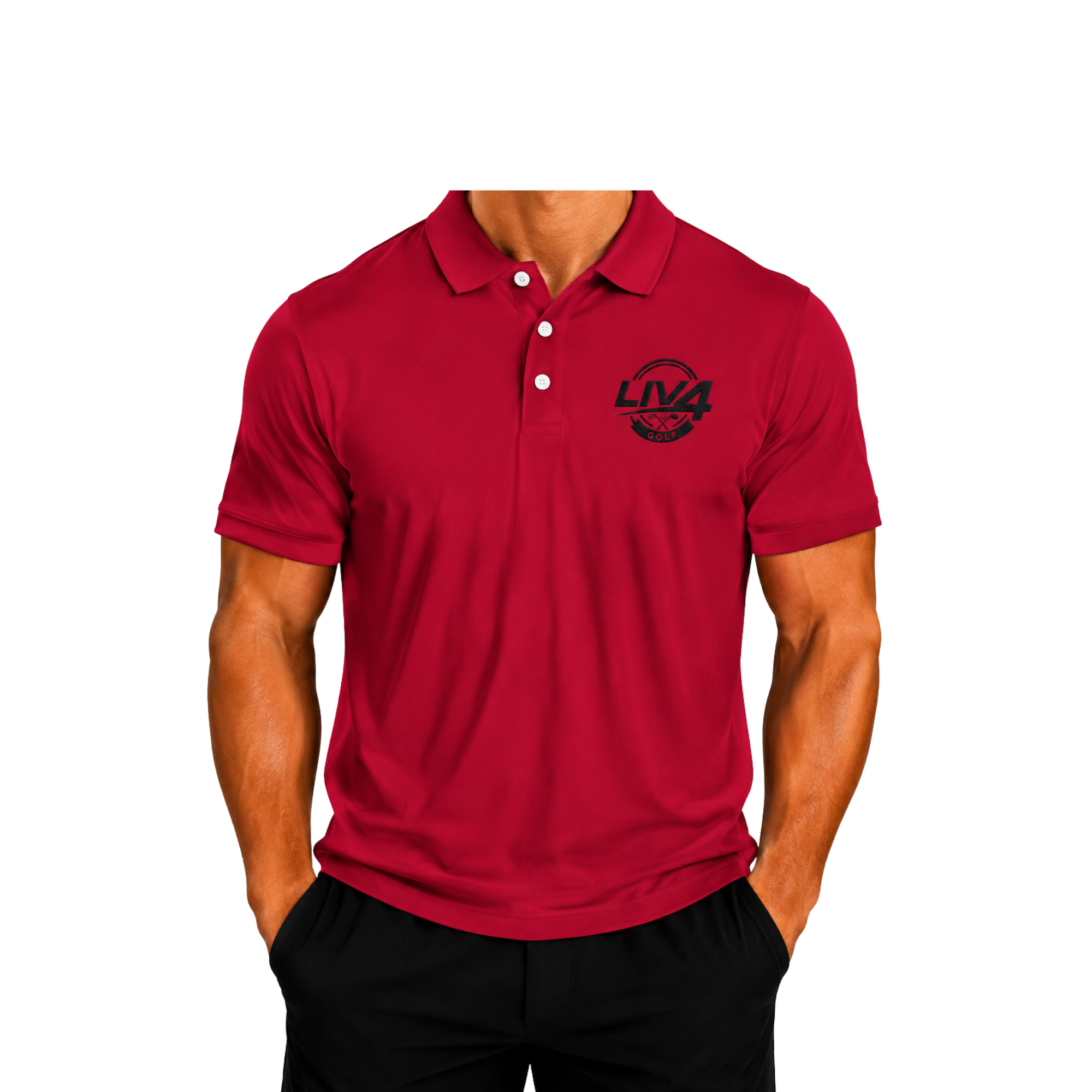 LIV 4 Golfing Embroidered Men's Performance Polo | Lightweight UPF 50
