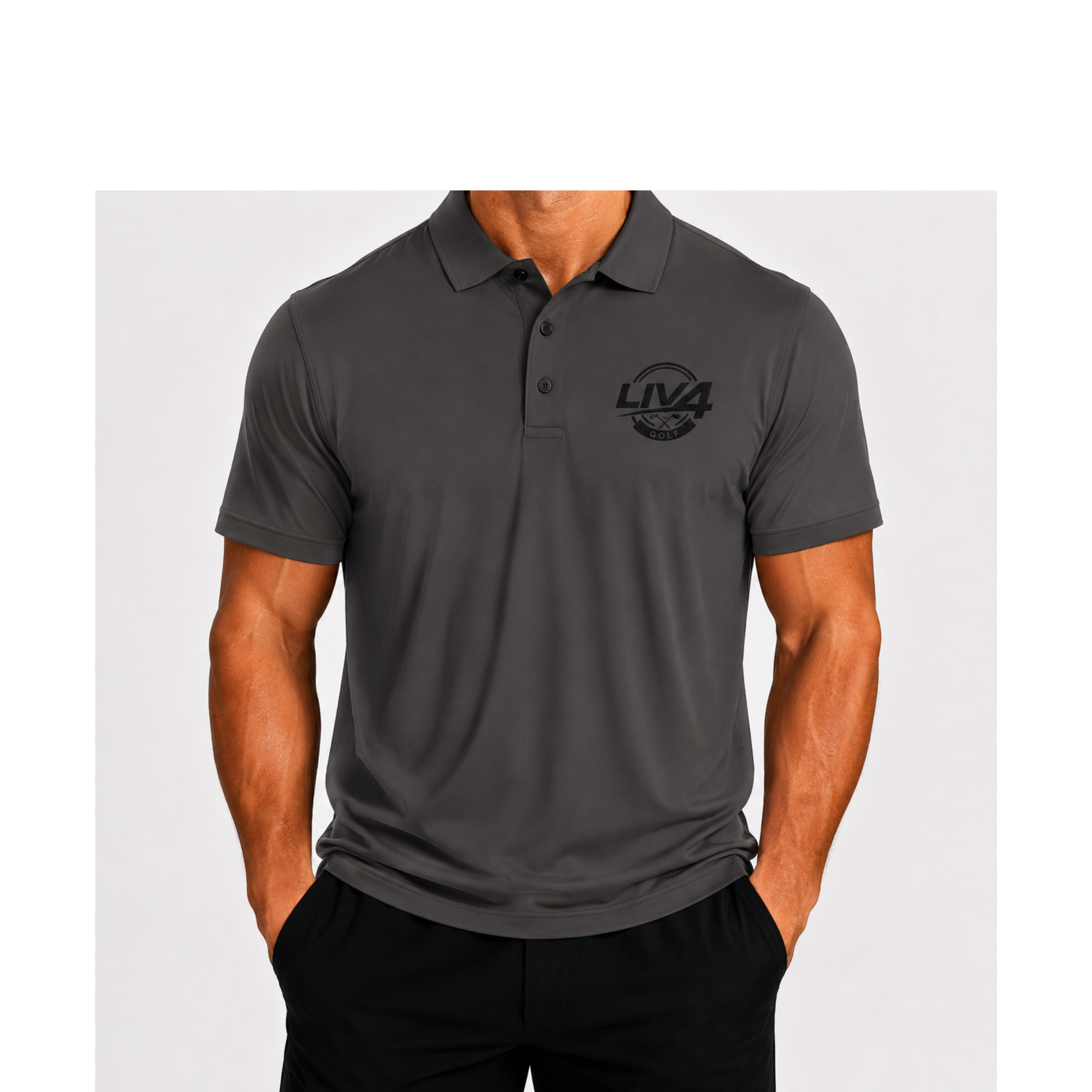 LIV 4 Golfing Embroidered Men's Performance Polo | Lightweight UPF 50