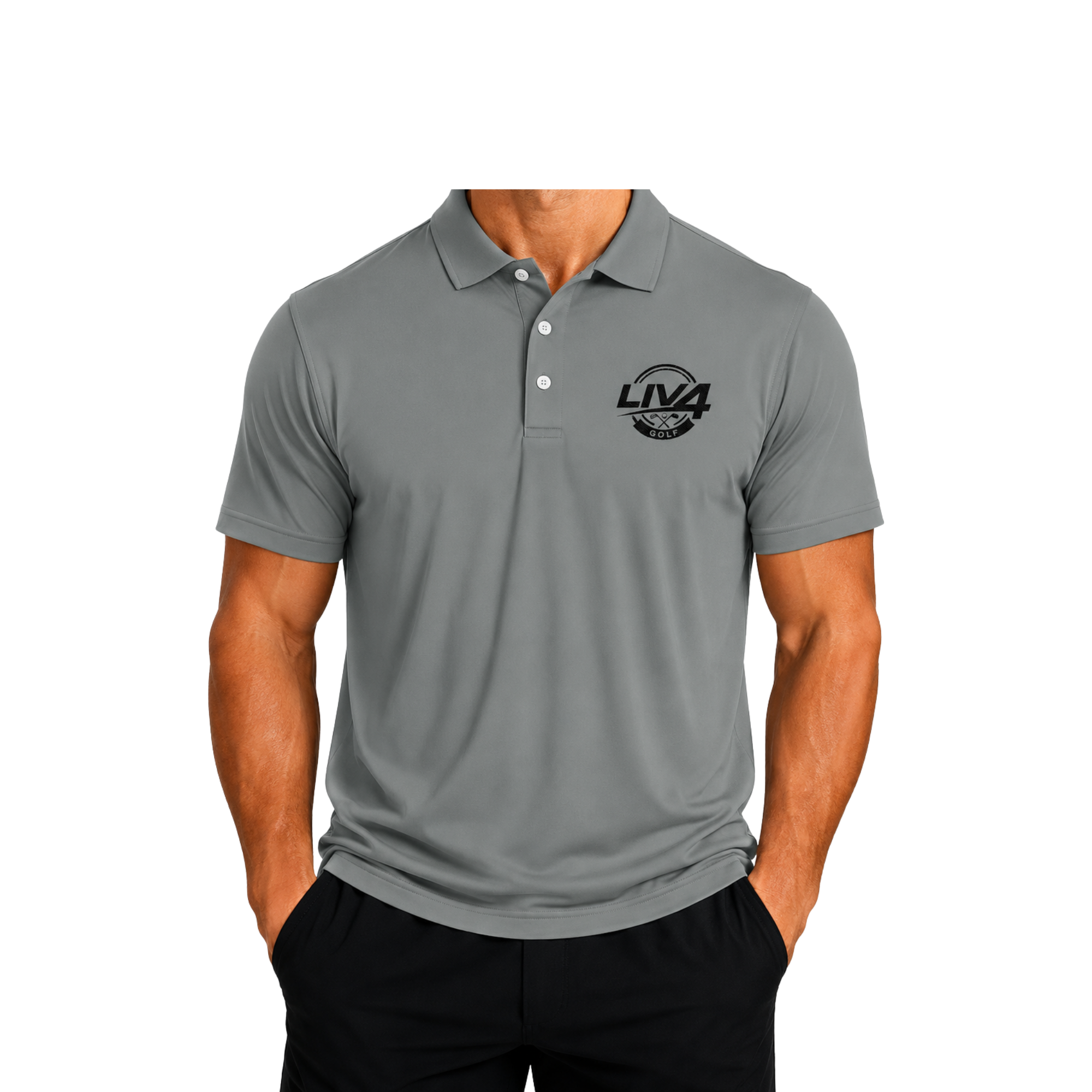LIV 4 Golfing Embroidered Men's Performance Polo | Lightweight UPF 50