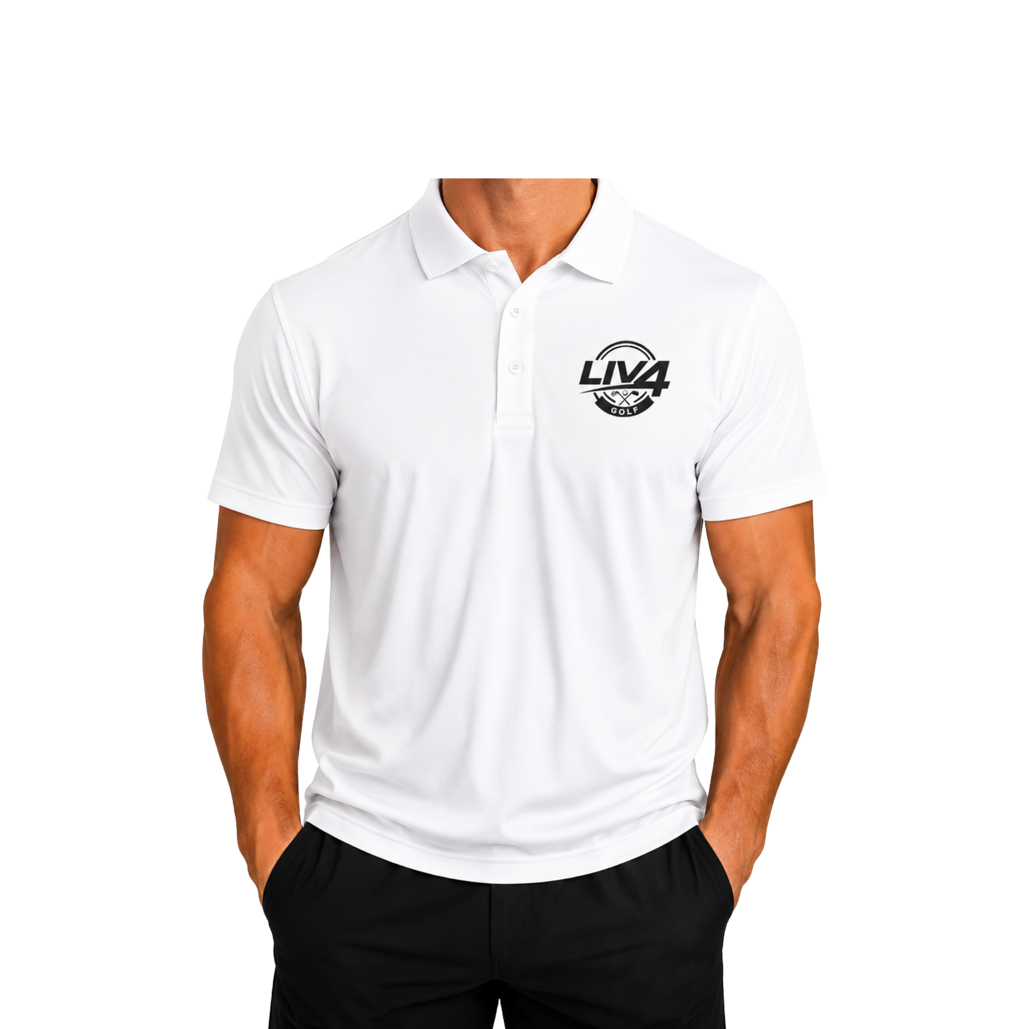 LIV 4 Golfing Embroidered Men's Performance Polo | Lightweight UPF 50