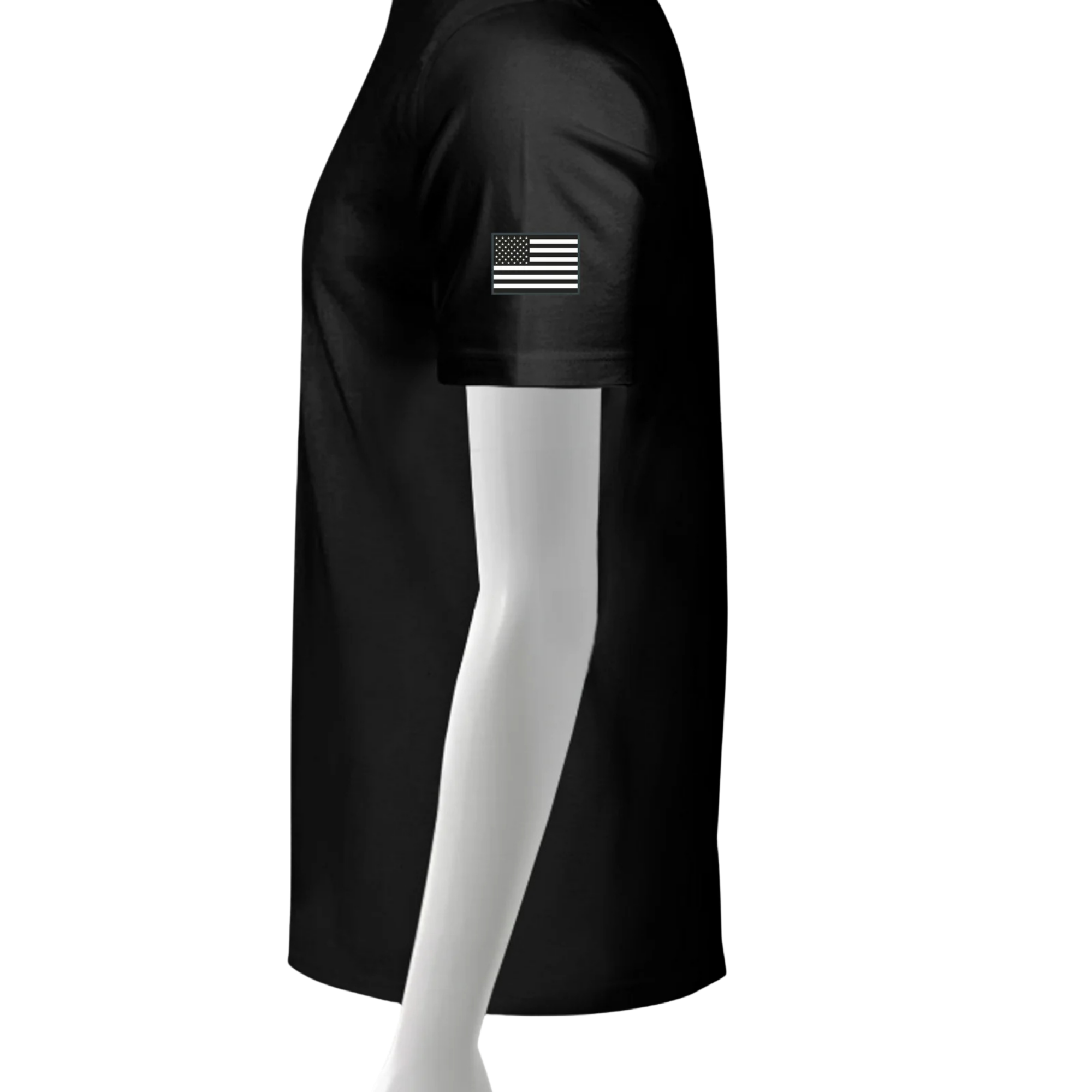 LIV 4 and USA Flag - Men's Performance UV Protection Crew Neck T-Shirt | Black Letter