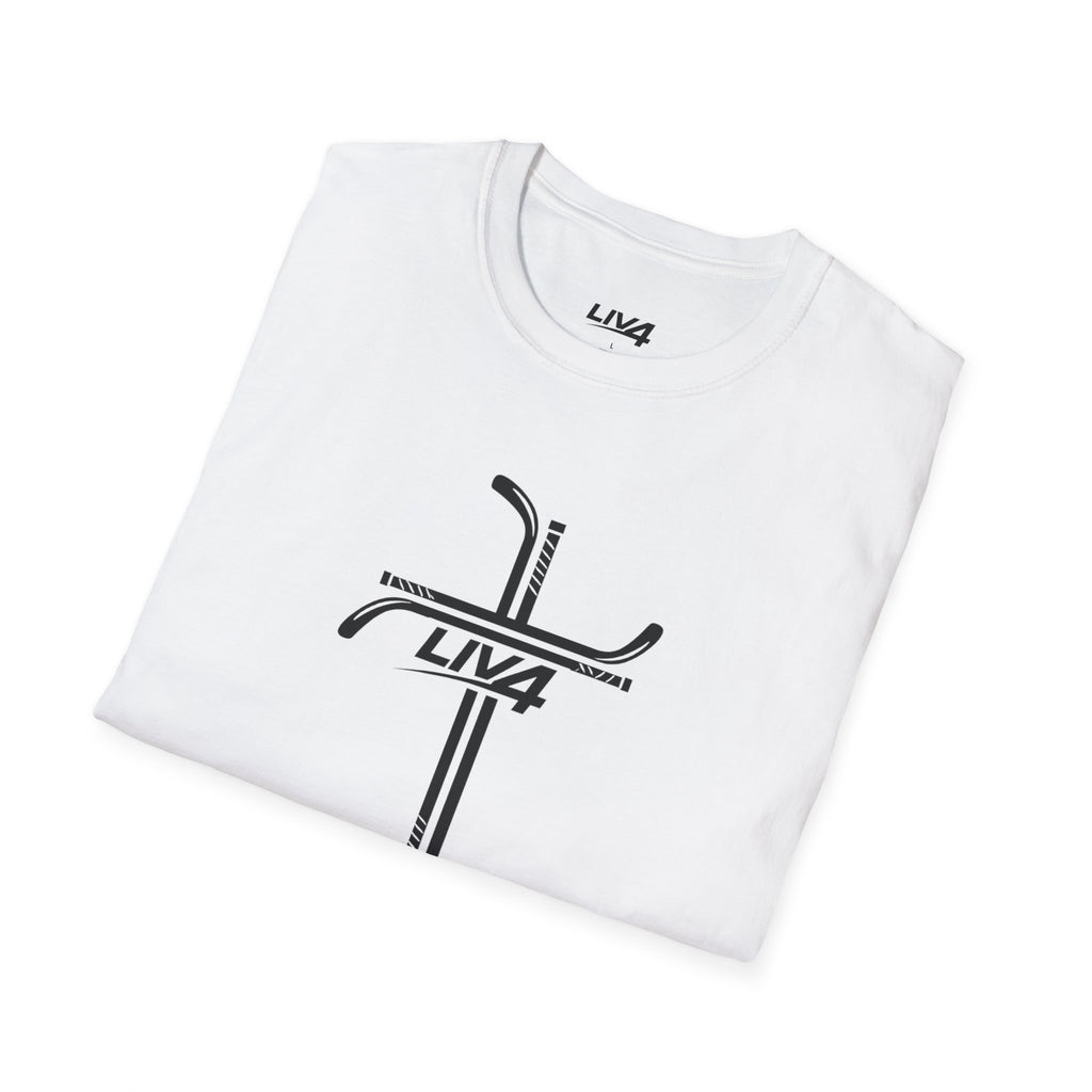 LIV 4 Hockey Cross Unisex Lightweight T-Shirt | Black Letter