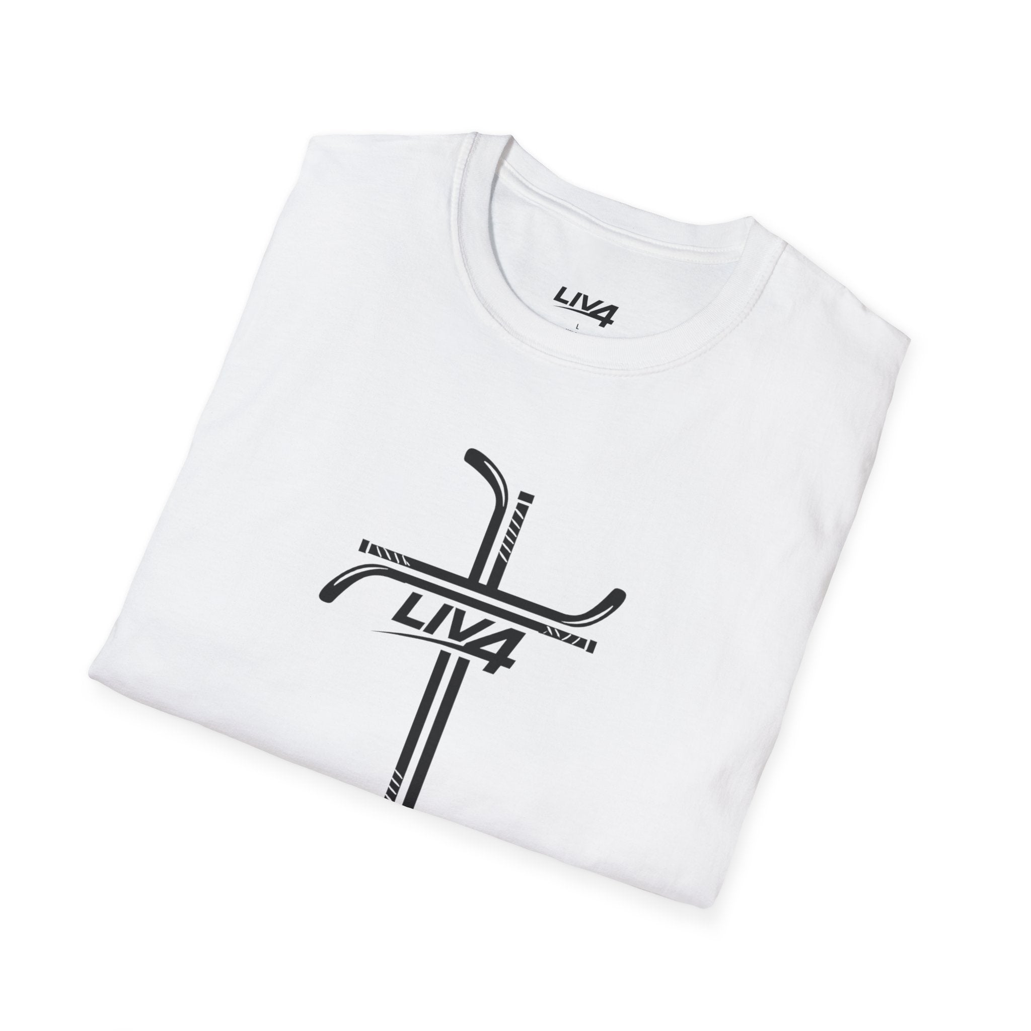 LIV 4 Hockey Cross Unisex Lightweight T-Shirt | Black Letter