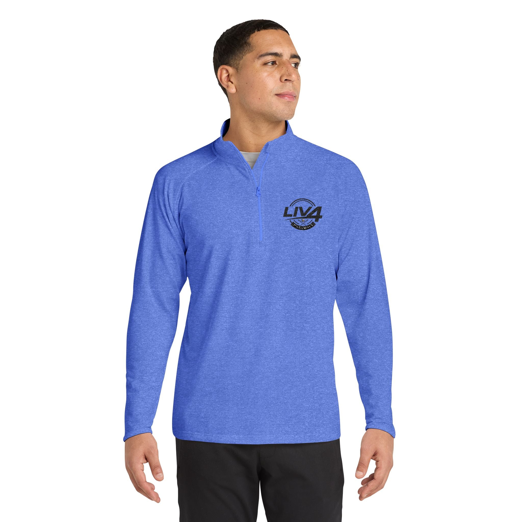 LIV 4 Baseball Embroidered Men's Performance Lightweight Quarter-Zip | Moisture Wicking