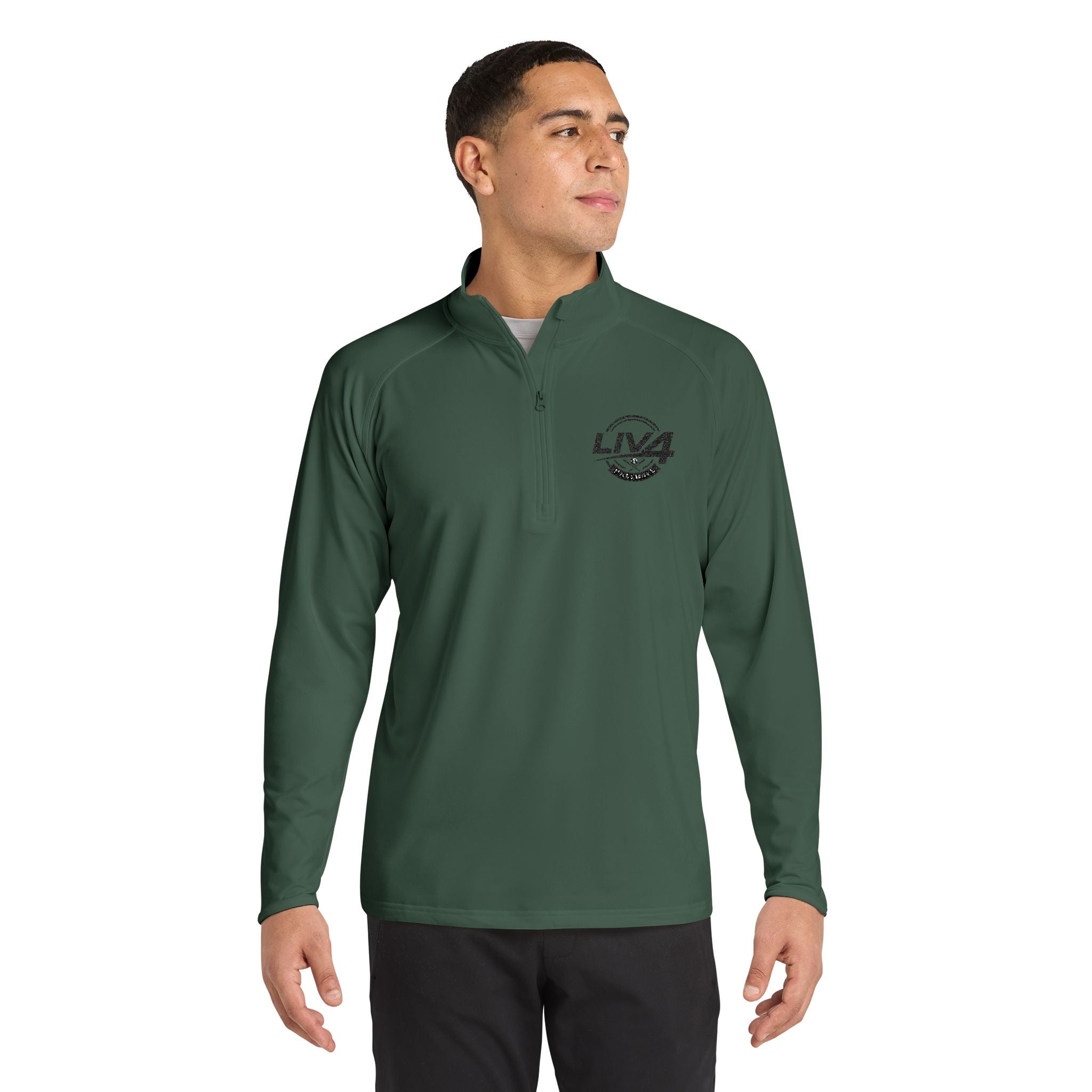 LIV 4 Baseball Embroidered Men's Performance Lightweight Quarter-Zip | Moisture Wicking
