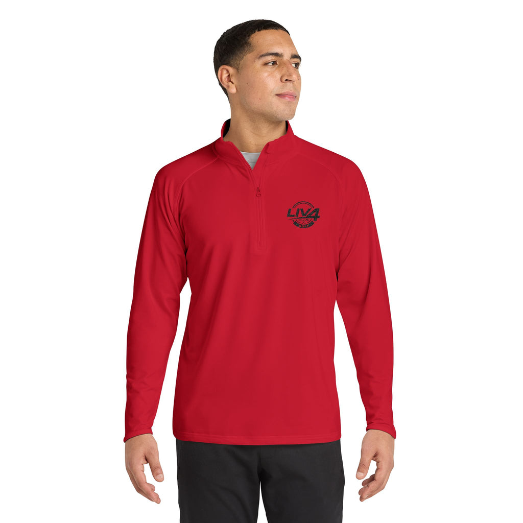 LIV 4 Golfing Embroidered Men's Performance Lightweight Quarter-Zip | Moisture Wicking