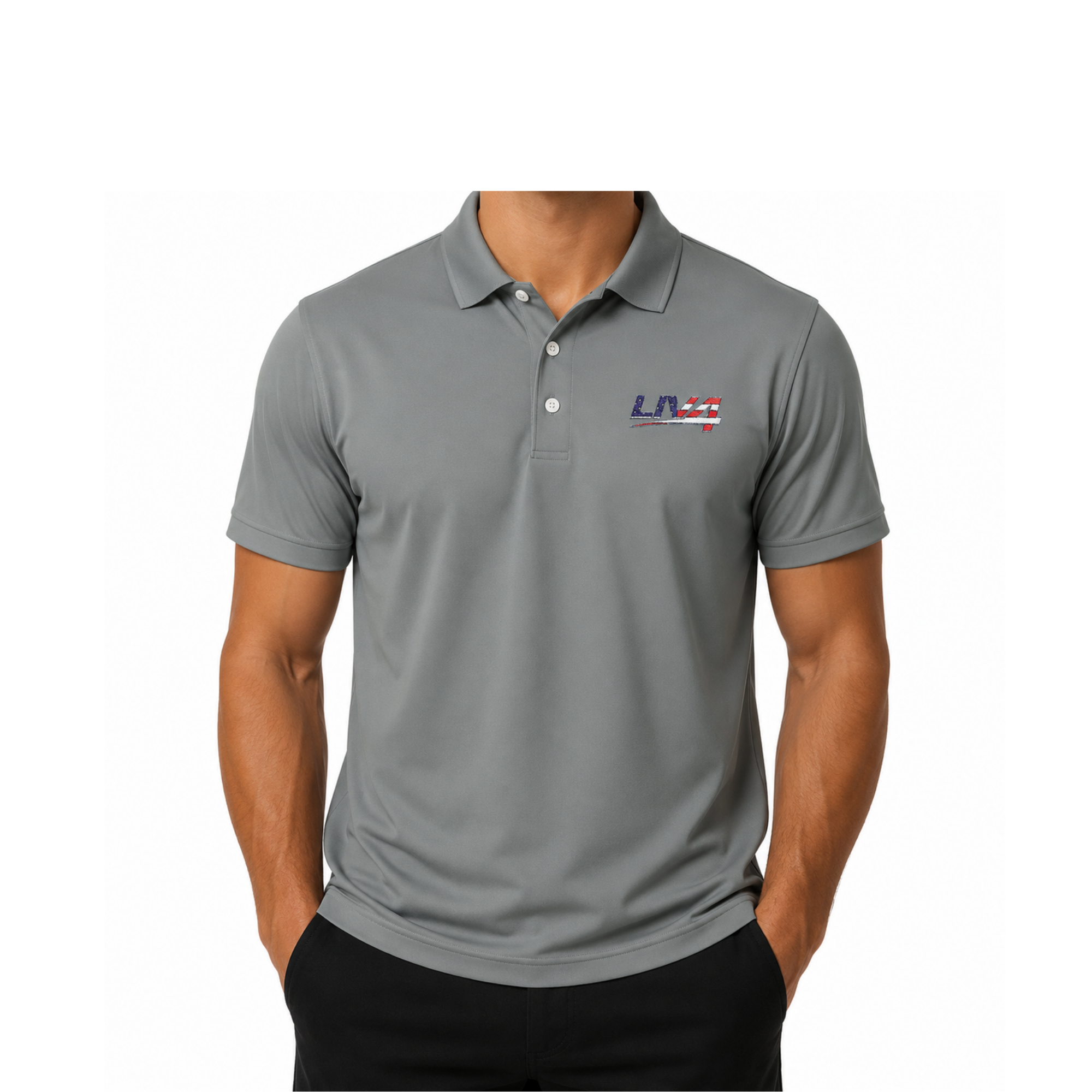 LIV 4 Patriotic Embroidered Men's Performance Polo | Lightweight UPF 50
