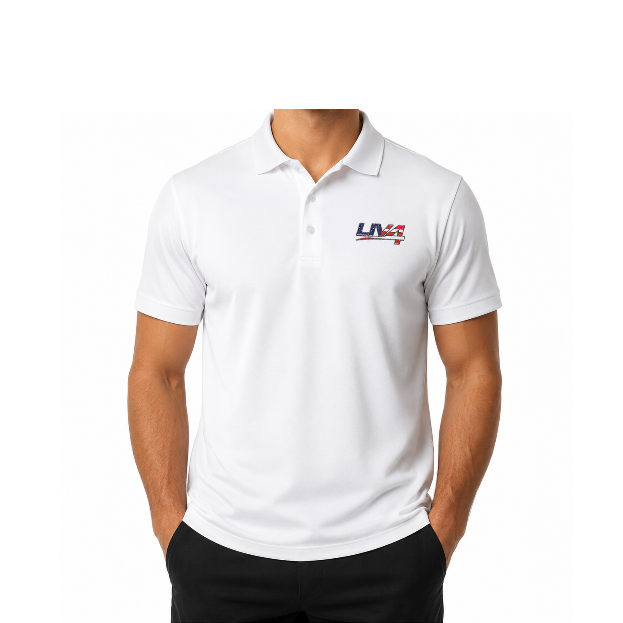 LIV 4 Patriotic Embroidered Men's Performance Polo | Lightweight UPF 50