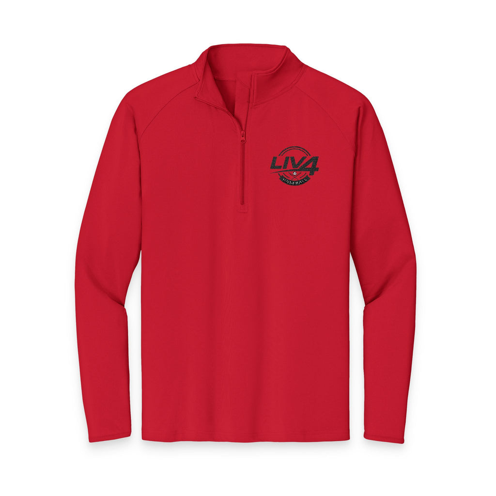 LIV 4 Baseball Embroidered Men's Performance Lightweight Quarter-Zip | Moisture Wicking