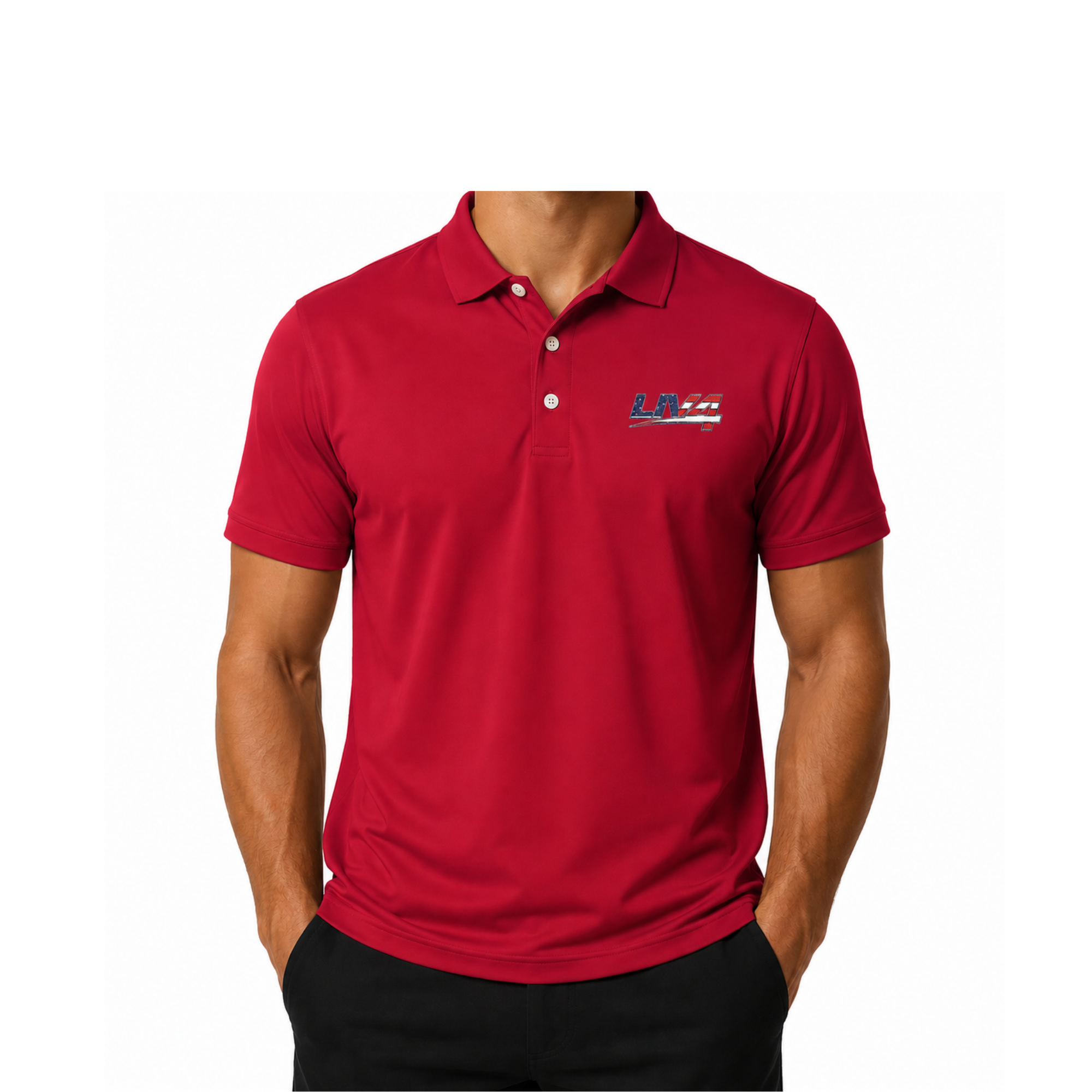 LIV 4 Patriotic Embroidered Men's Performance Polo | Lightweight UPF 50