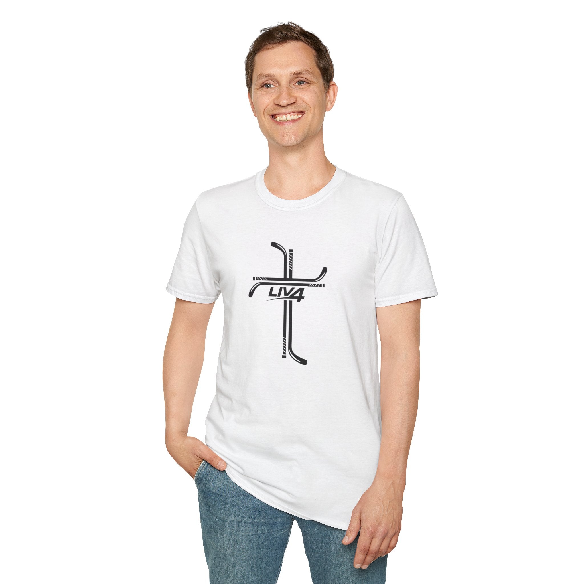 LIV 4 Hockey Cross Unisex Lightweight T-Shirt | Black Letter