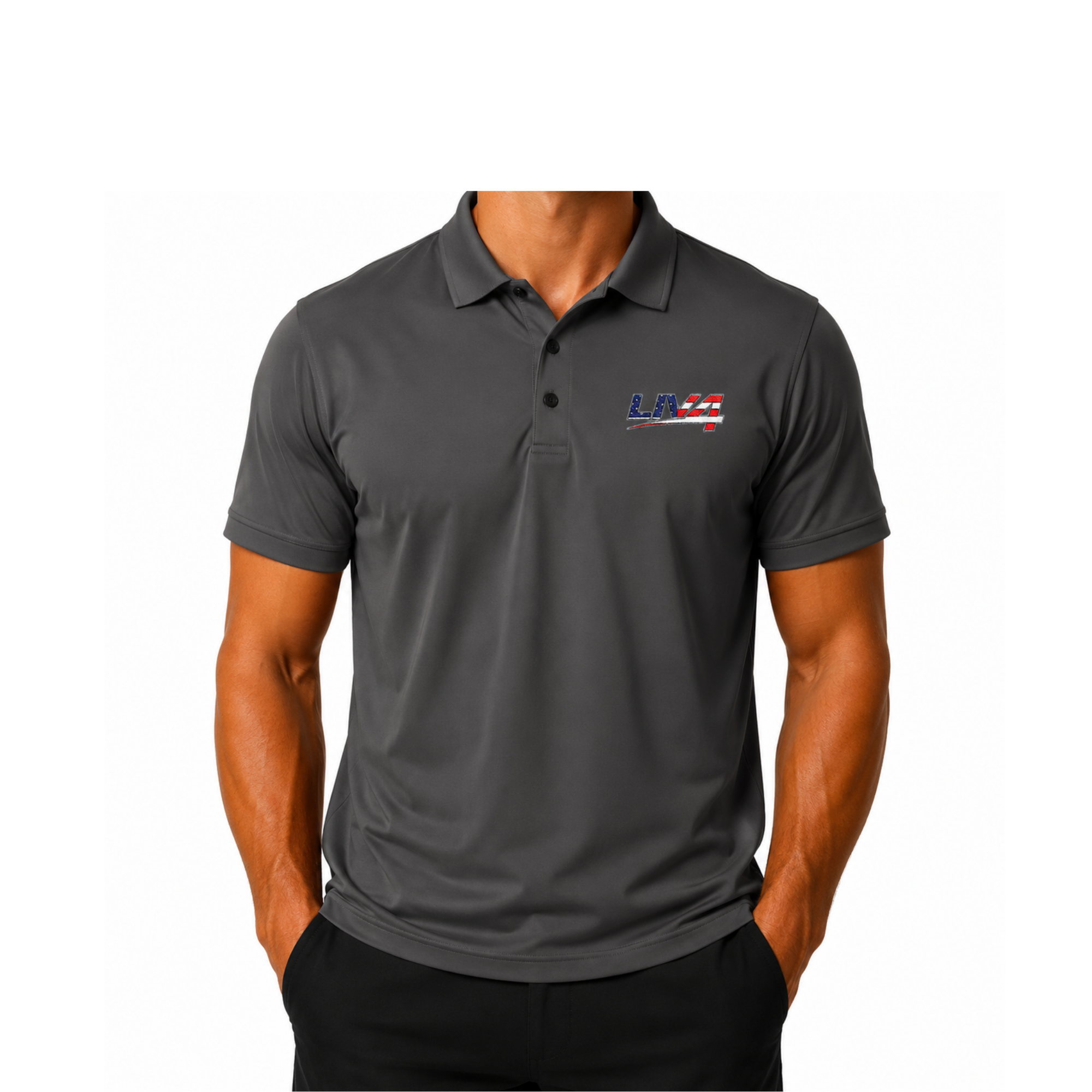 LIV 4 Patriotic Embroidered Men's Performance Polo | Lightweight UPF 50
