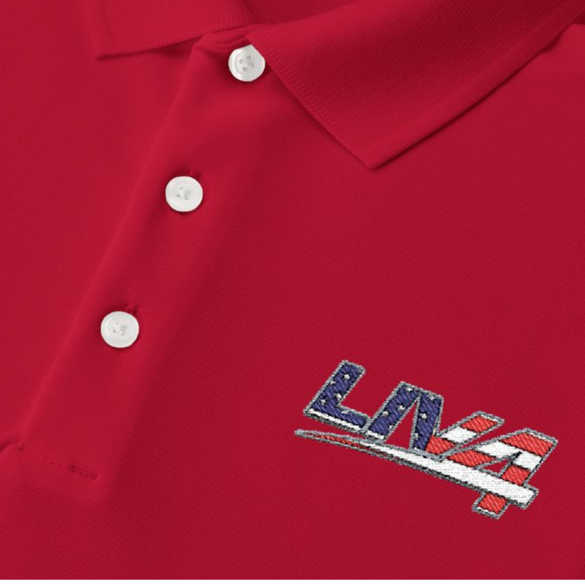 LIV 4 Patriotic Embroidered Men's Performance Polo | Lightweight UPF 50
