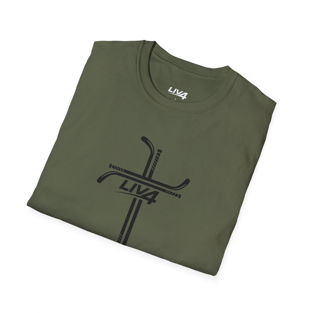 LIV 4 Hockey Cross Unisex Lightweight T-Shirt | Black Letter
