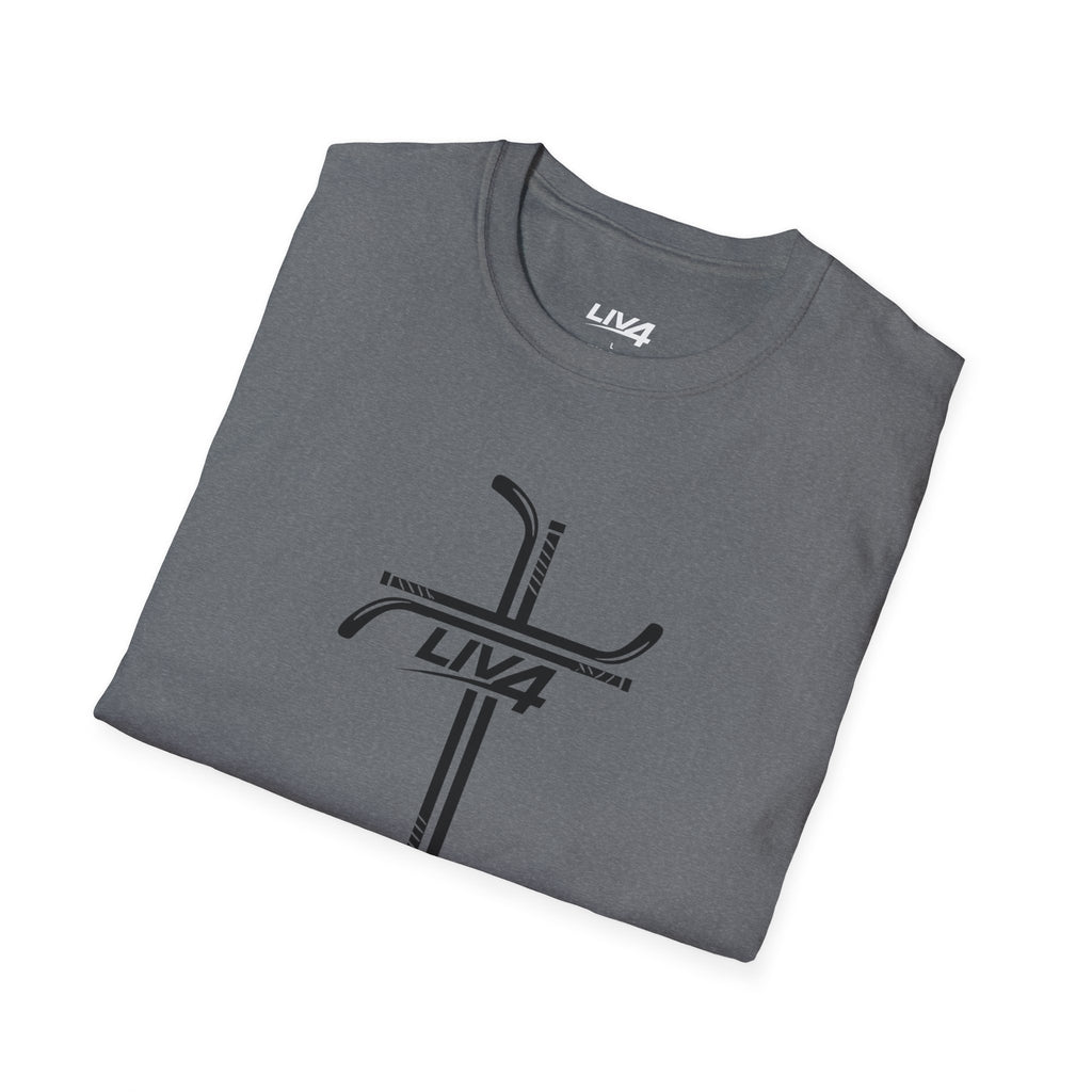 LIV 4 Hockey Cross Unisex Lightweight T-Shirt | Black Letter
