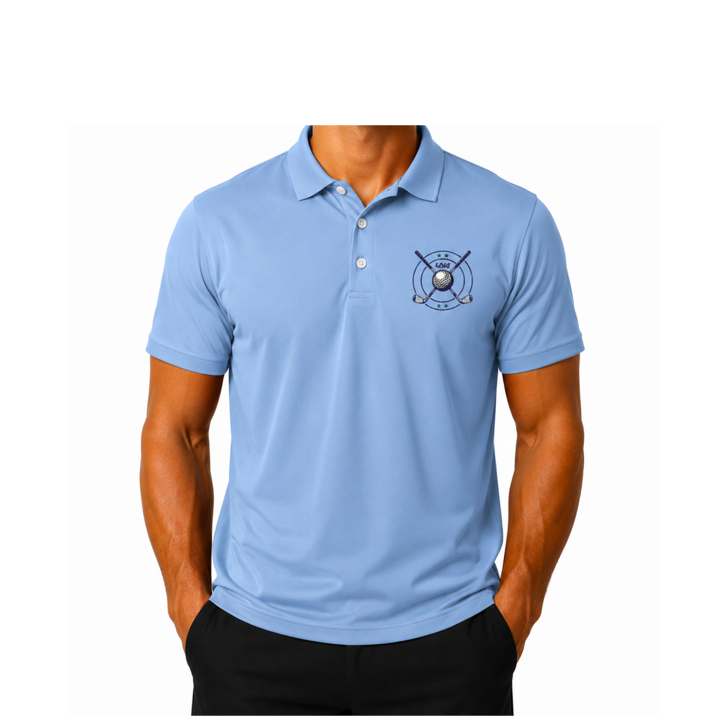 LIV 4 Crossed Golf Clubs Embroidered Men's Performance Polo | Lightweight UPF 50