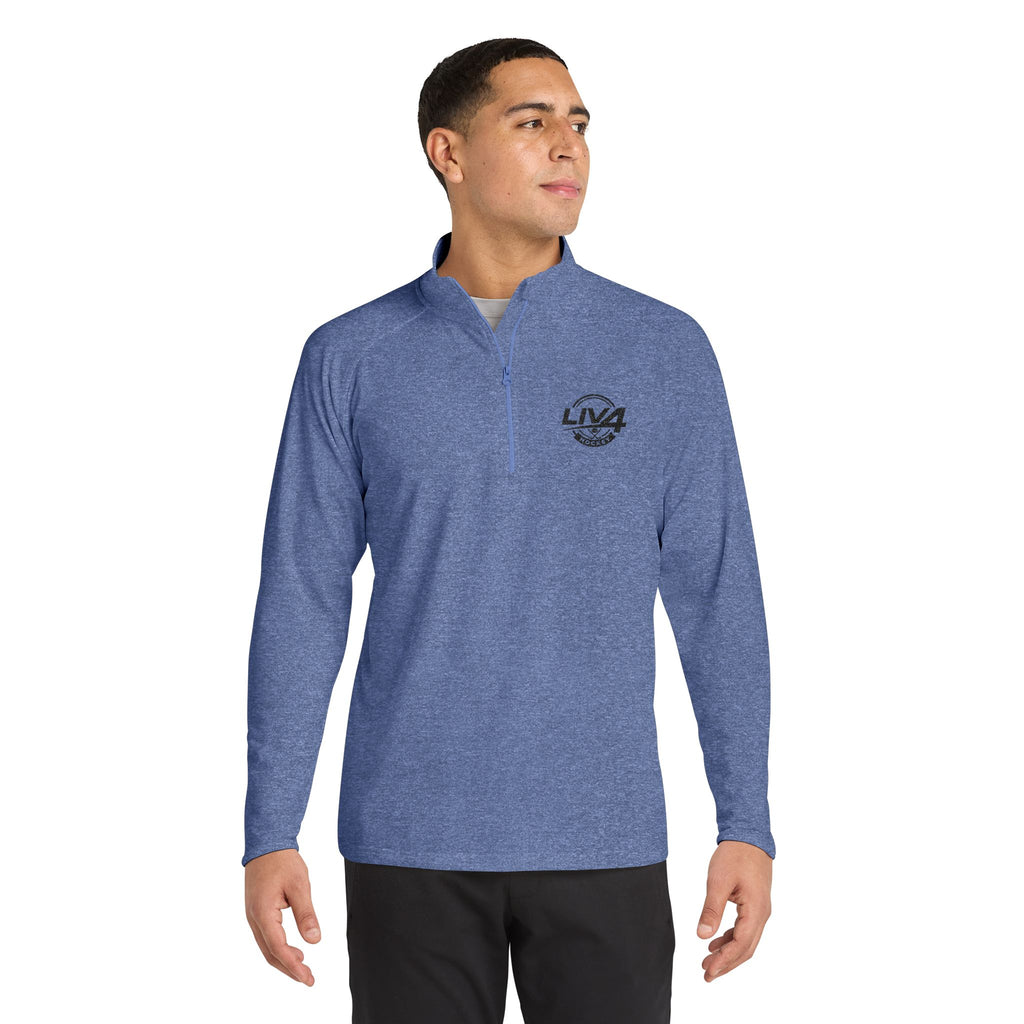 LIV 4 Hockey Embroidered Men's Performance Lightweight Quarter-Zip | Moisture Wicking