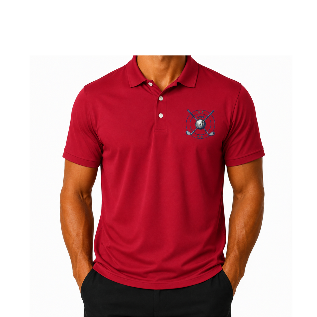 LIV 4 Crossed Golf Clubs Embroidered Men's Performance Polo | Lightweight UPF 50