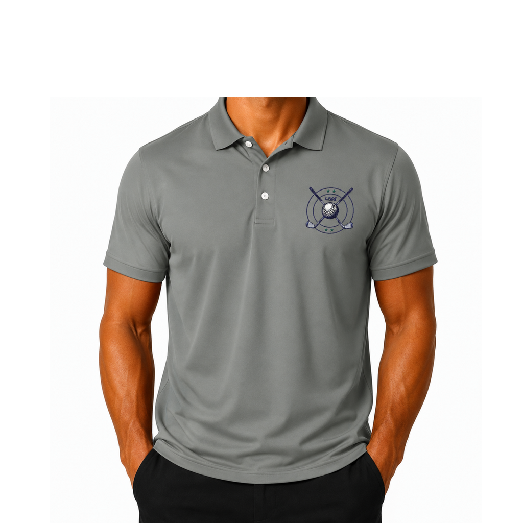 LIV 4 Crossed Golf Clubs Embroidered Men's Performance Polo | Lightweight UPF 50
