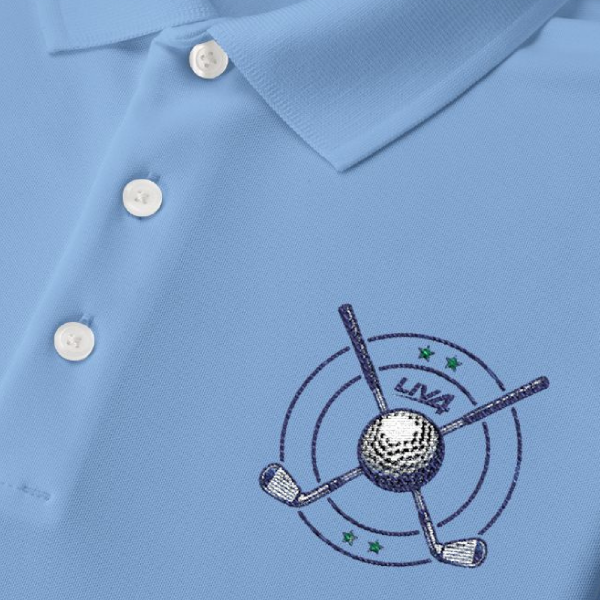 LIV 4 Crossed Golf Clubs Embroidered Men's Performance Polo | Lightweight UPF 50
