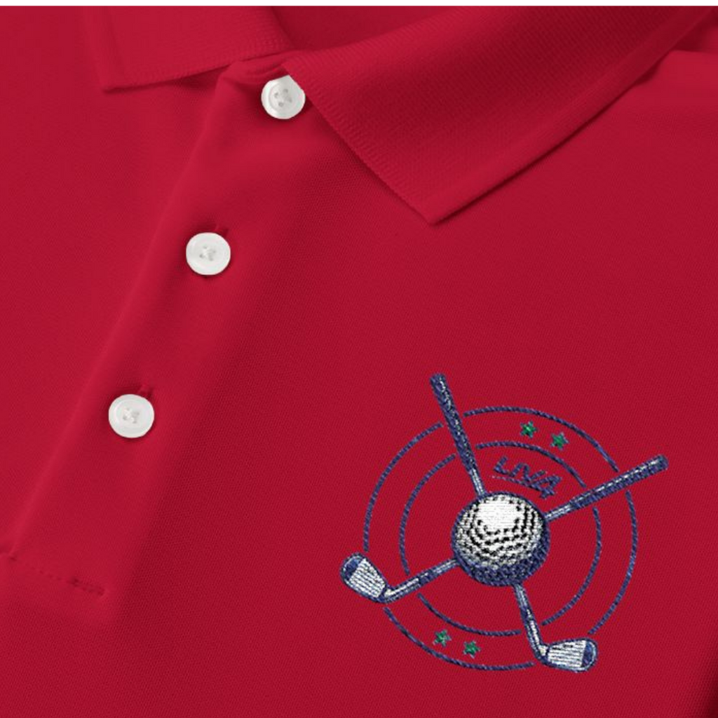 LIV 4 Crossed Golf Clubs Embroidered Men's Performance Polo | Lightweight UPF 50