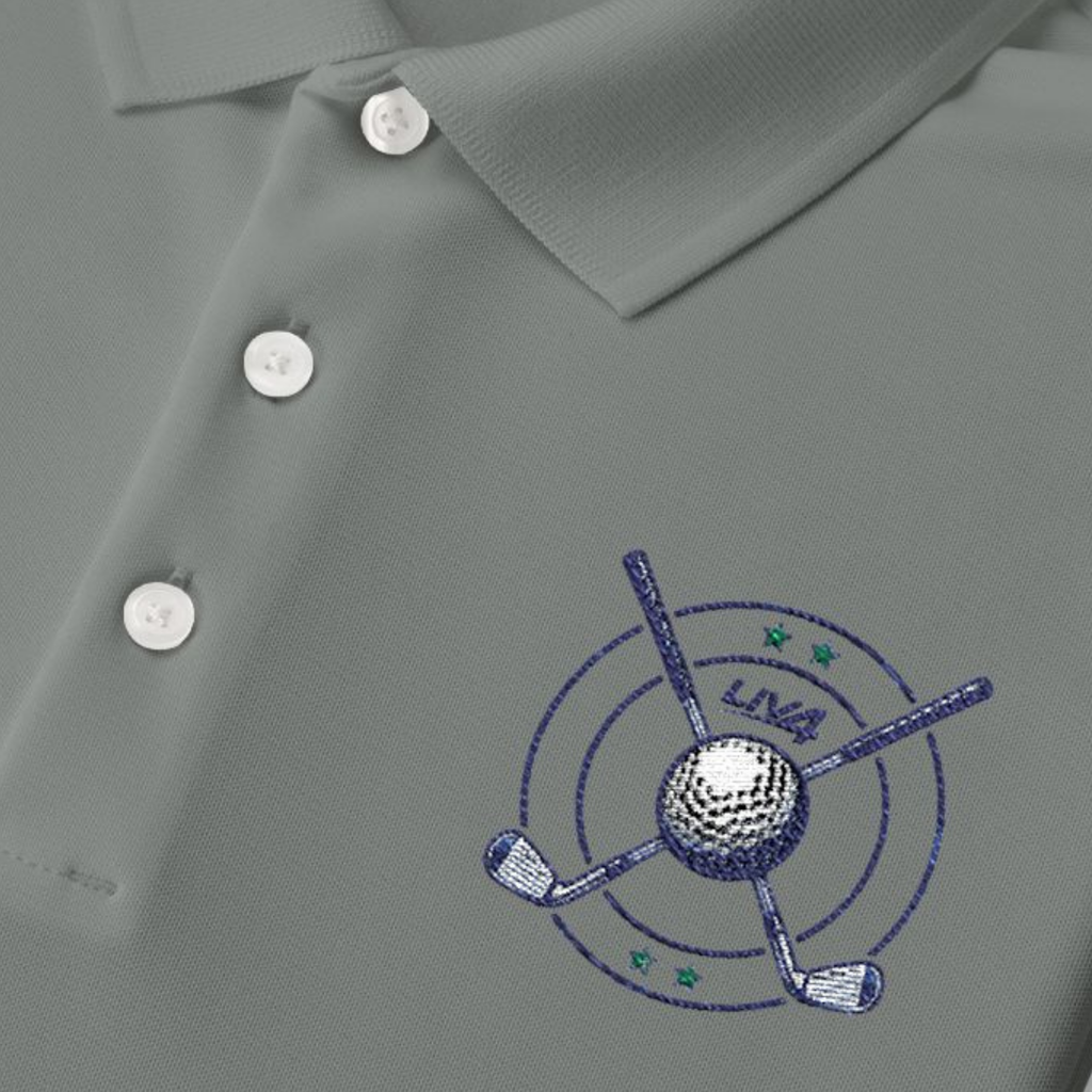 LIV 4 Crossed Golf Clubs Embroidered Men's Performance Polo | Lightweight UPF 50