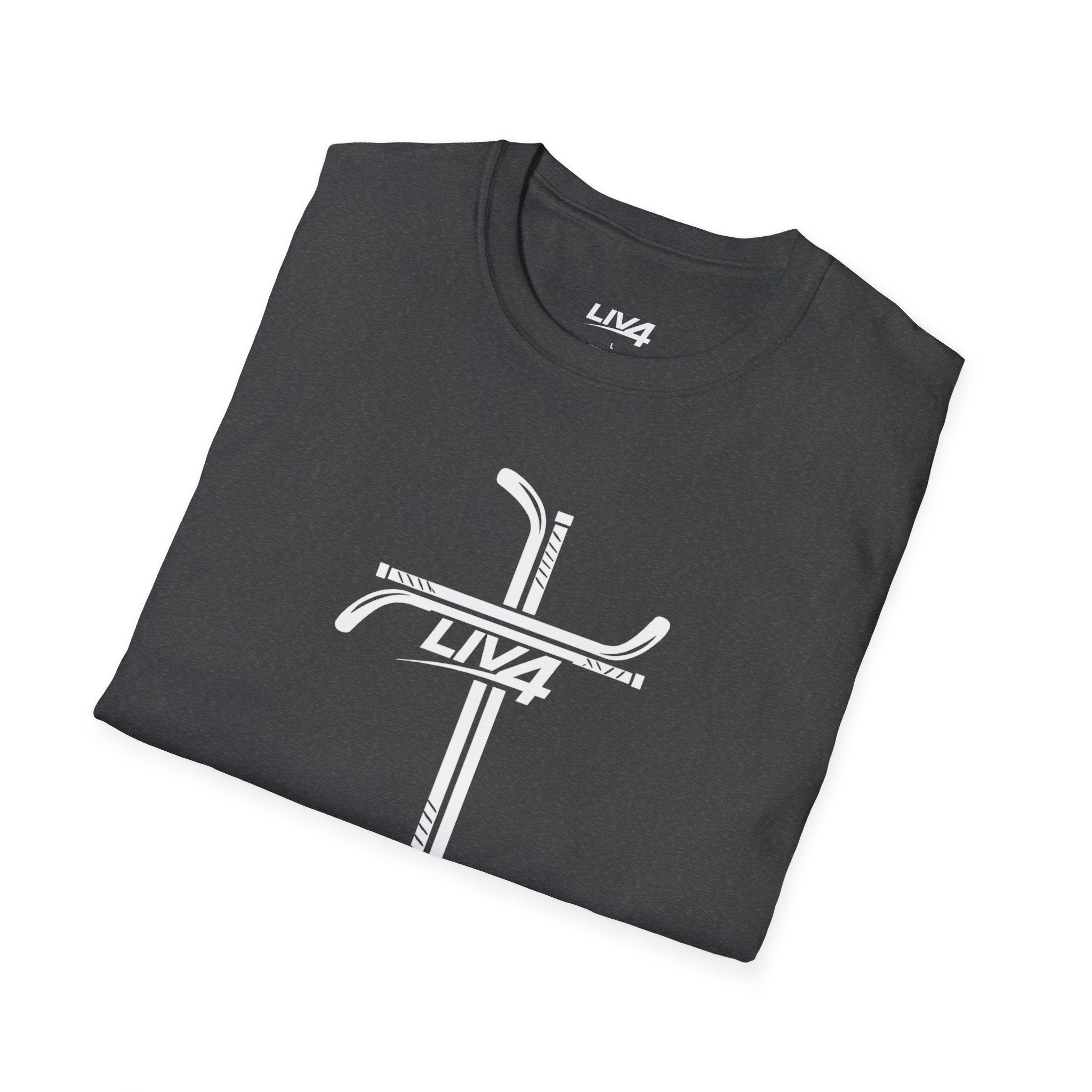 LIV 4 Hockey Cross Unisex Lightweight T-Shirt | White Letter
