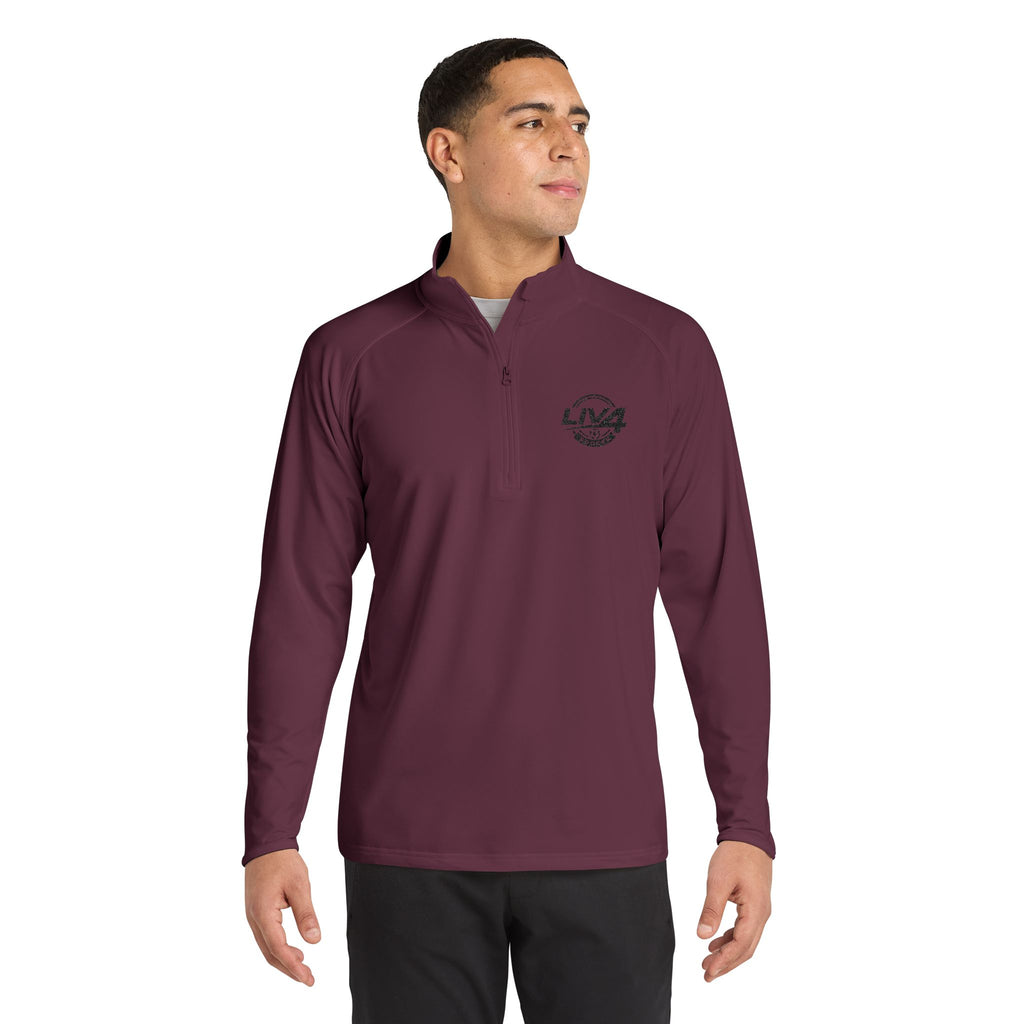 LIV 4 Soccer Embroidered Men's Performance Lightweight Quarter-Zip | Moisture Wicking