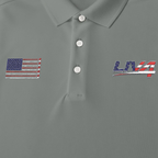 LIV 4 Patriotic Golf Clubs Flag Embroidered Men's Performance Polo | Lightweight UPF 50