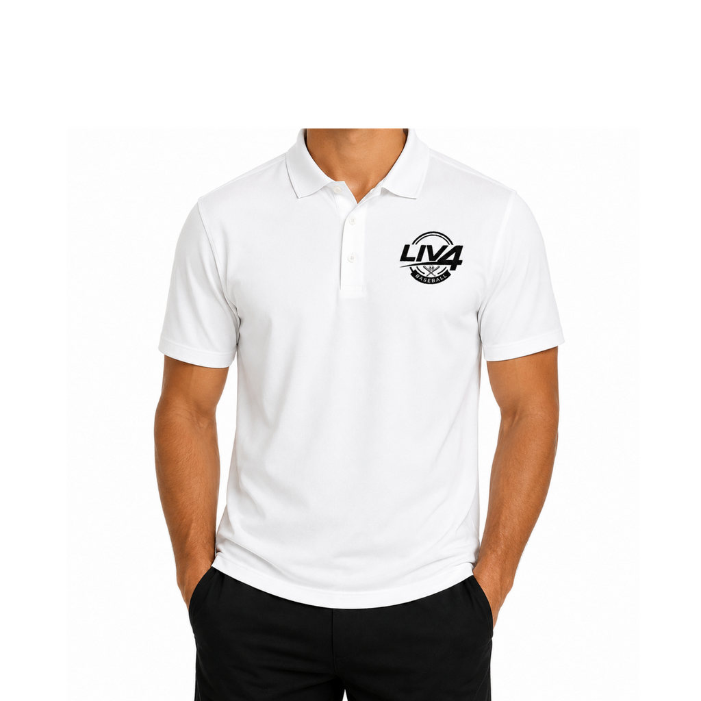LIV 4 Baseball Embroidered Men's Performance Polo | Lightweight UPF 50