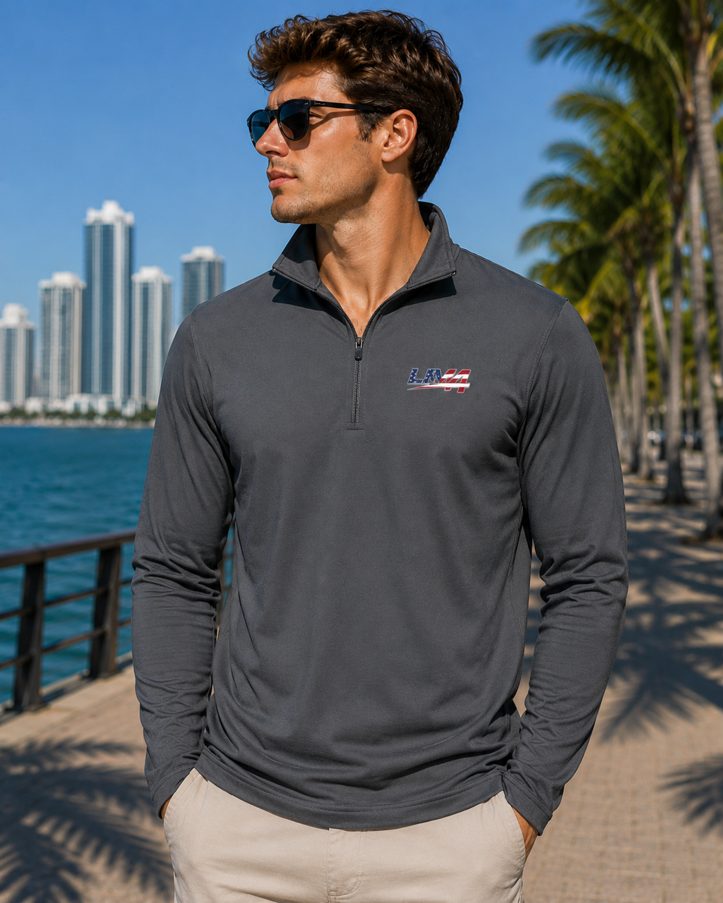 LIV 4 Patriotic Men's Performance Quarter-Zip | UPF Protection | Moisture Wicking