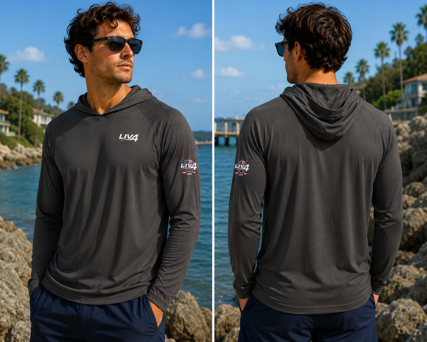LIV 4 Hockey USA Unisex Long Sleeve Hooded Pullover
