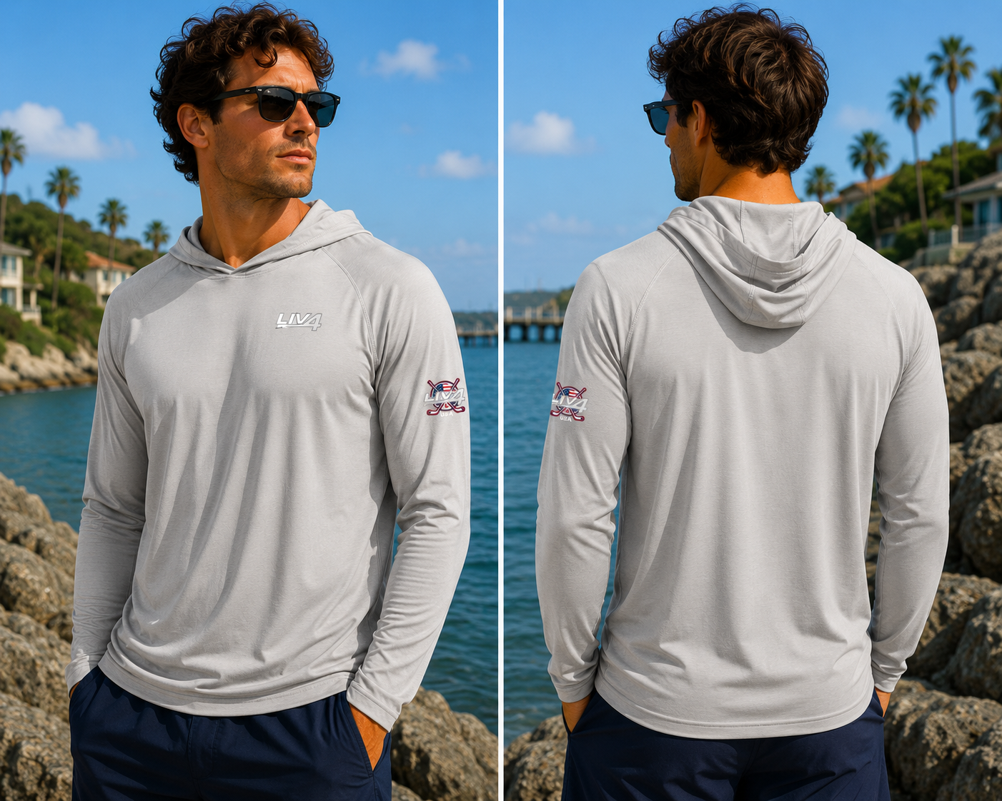 LIV 4 Hockey USA Unisex Long Sleeve Hooded Pullover