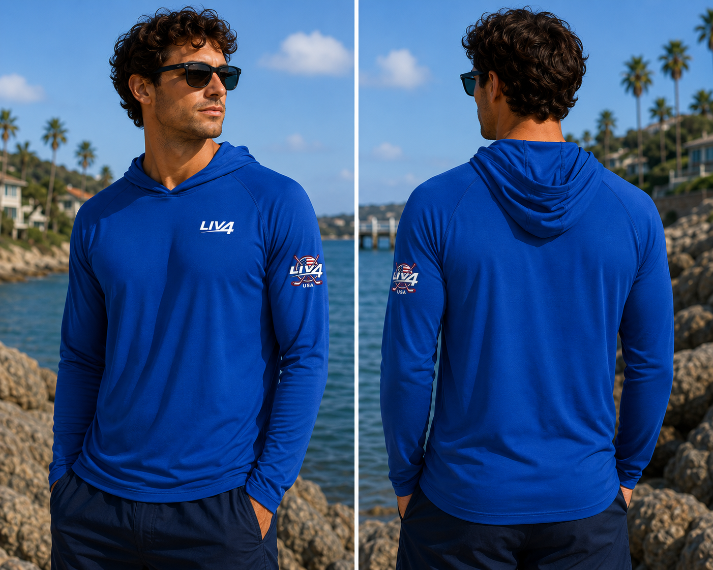 LIV 4 Hockey USA Unisex Long Sleeve Hooded Pullover