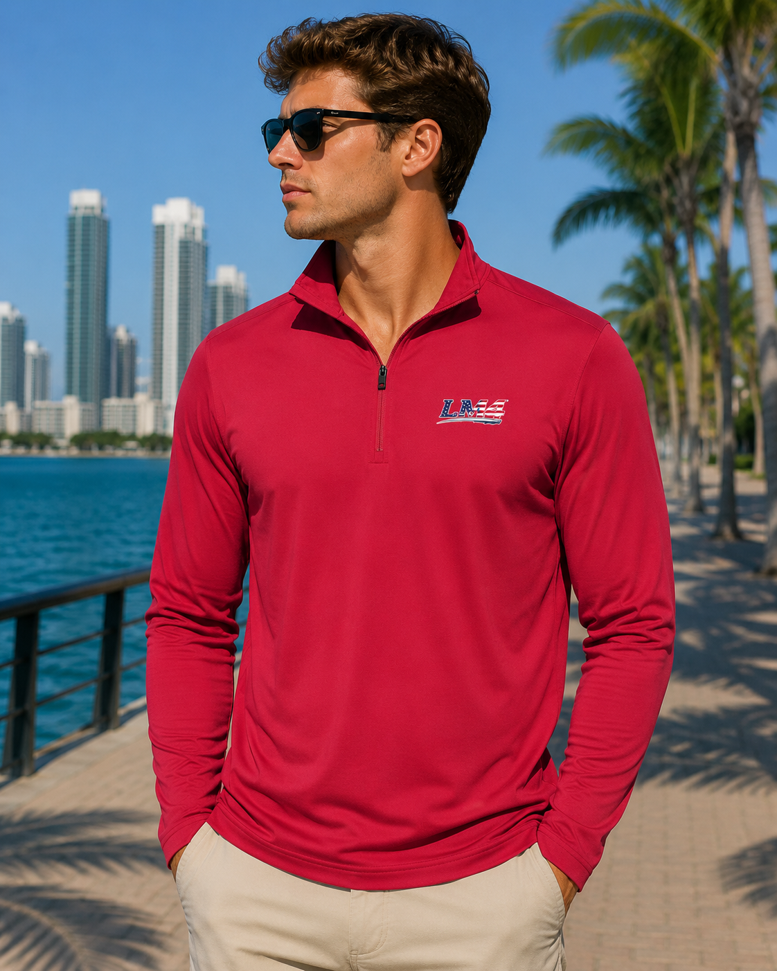 LIV 4 Patriotic Men's Performance Quarter-Zip | UPF Protection | Moisture Wicking