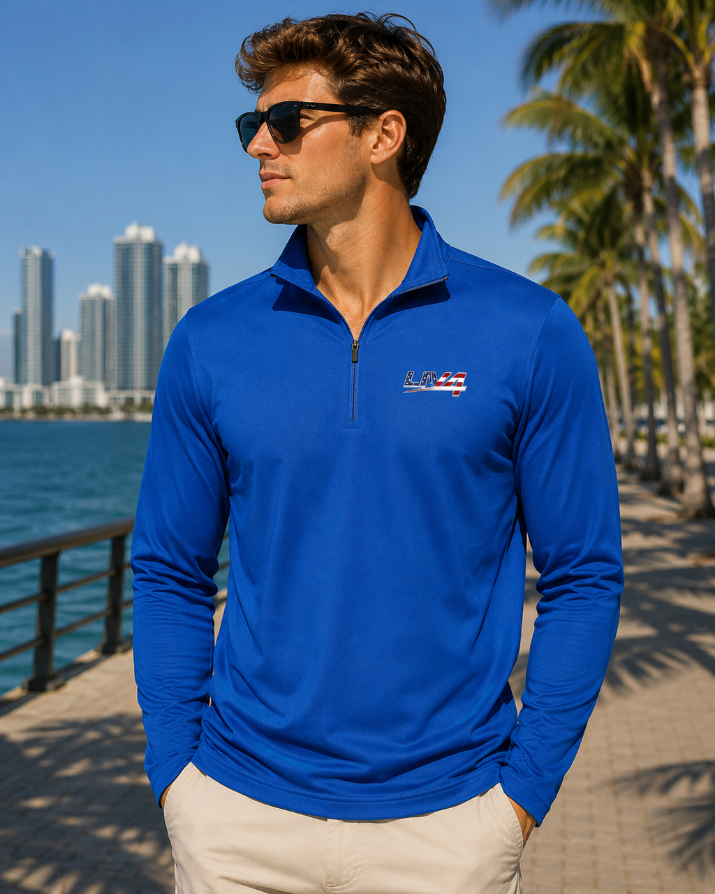LIV 4 Patriotic Men's Performance Quarter-Zip | UPF Protection | Moisture Wicking