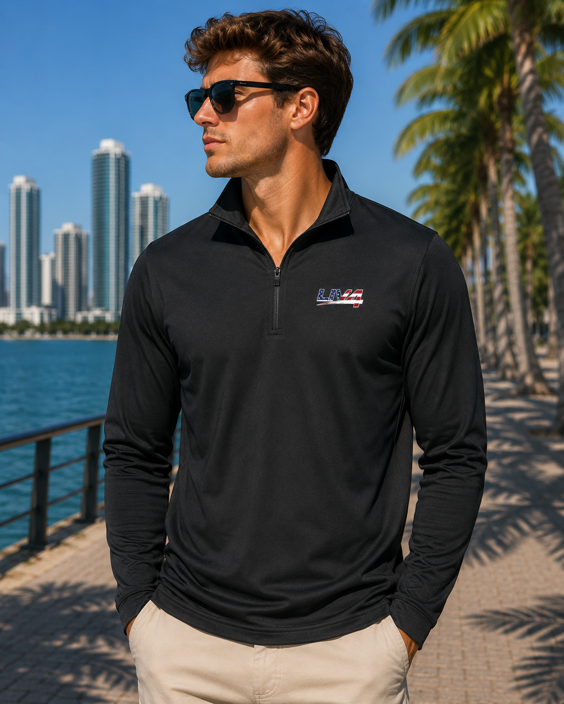 LIV 4 Patriotic Men's Performance Quarter-Zip | UPF Protection | Moisture Wicking