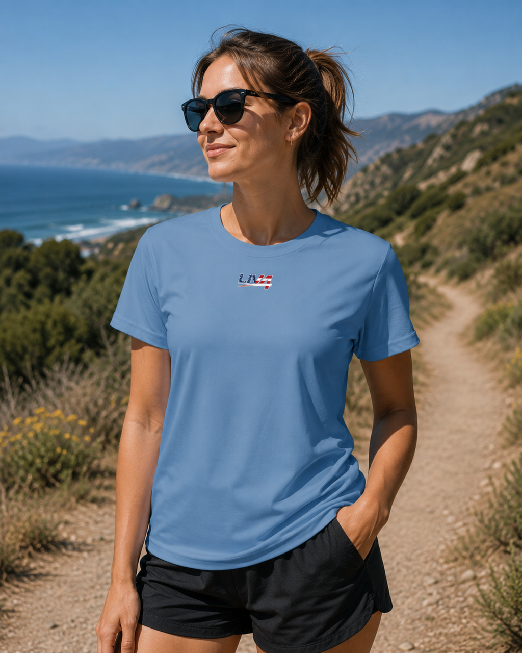 LIV 4 Patriotic Women's Performance UV Protection Crew Neck T-Shirt