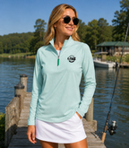 LIV 4 Fishing Women's Performance Heavyweight Quarter-Zip | Moisture Wicking and UV Protection