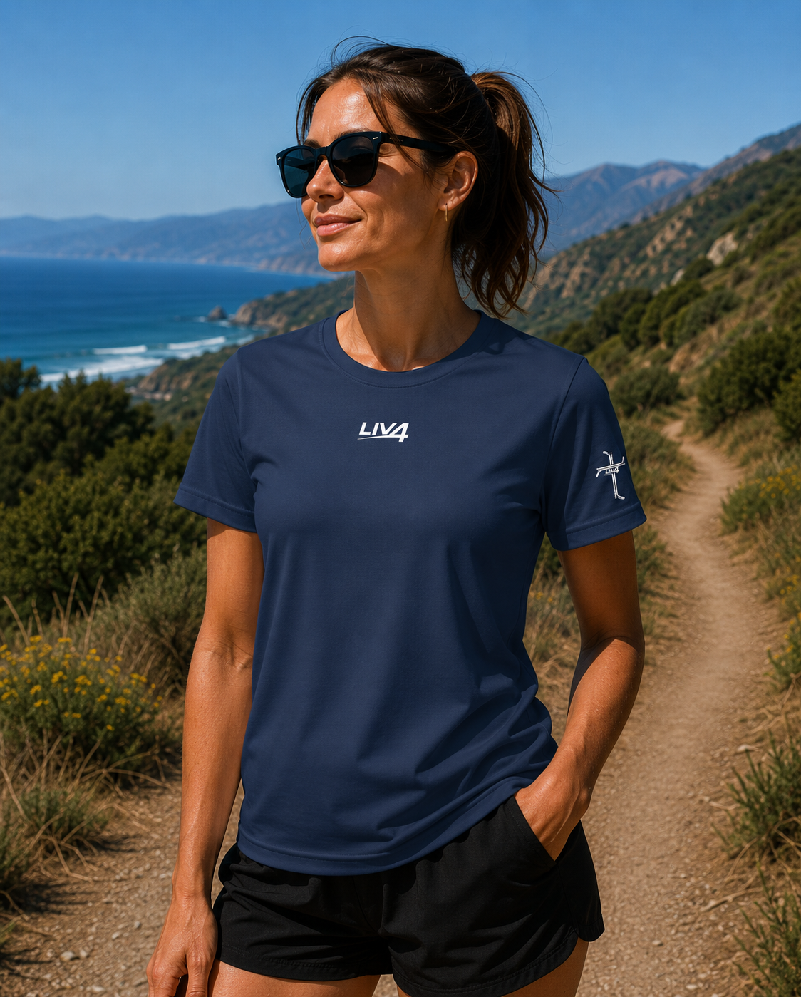 LIV 4 Hockey Cross Women's Performance UV Protection Crew Neck