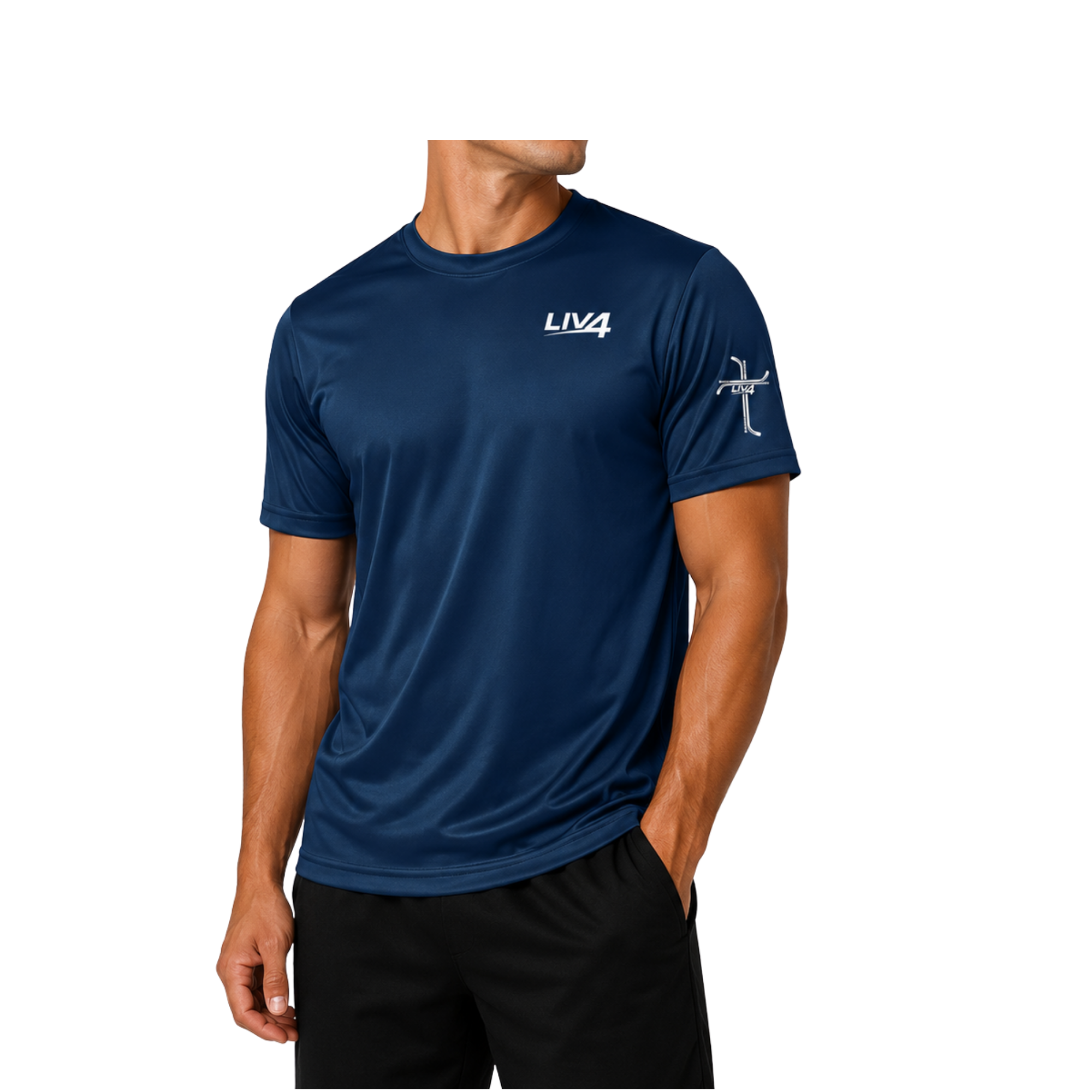 LIV 4 Hockey Cross Men's Performance UV Protection Crew Neck T-Shirt