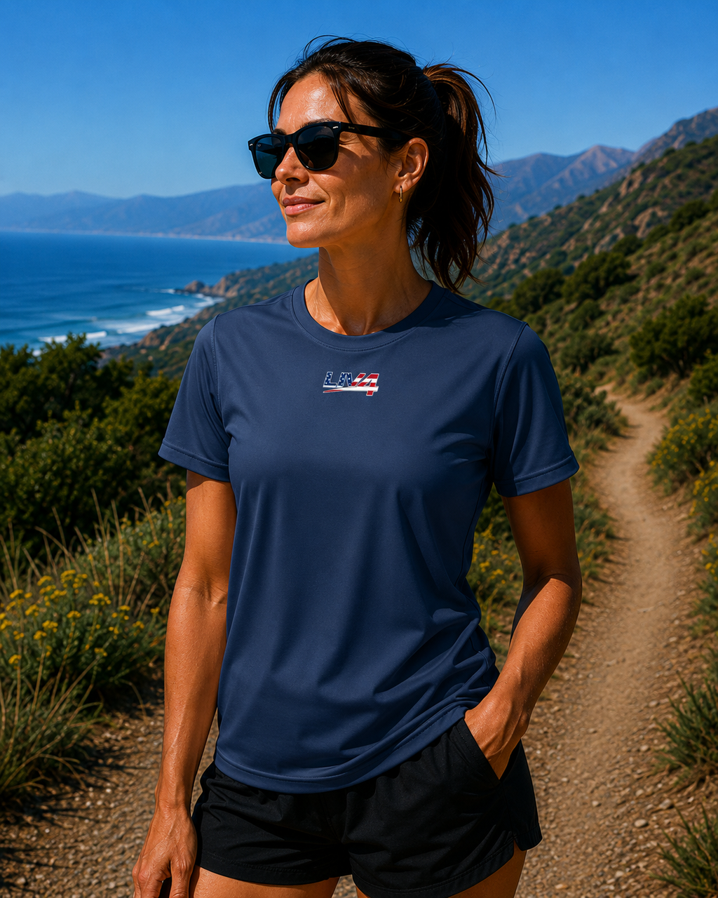 LIV 4 Patriotic Women's Performance UV Protection Crew Neck T-Shirt